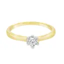 Geelgouden solitairring met 0,20ct Labgrown diamant