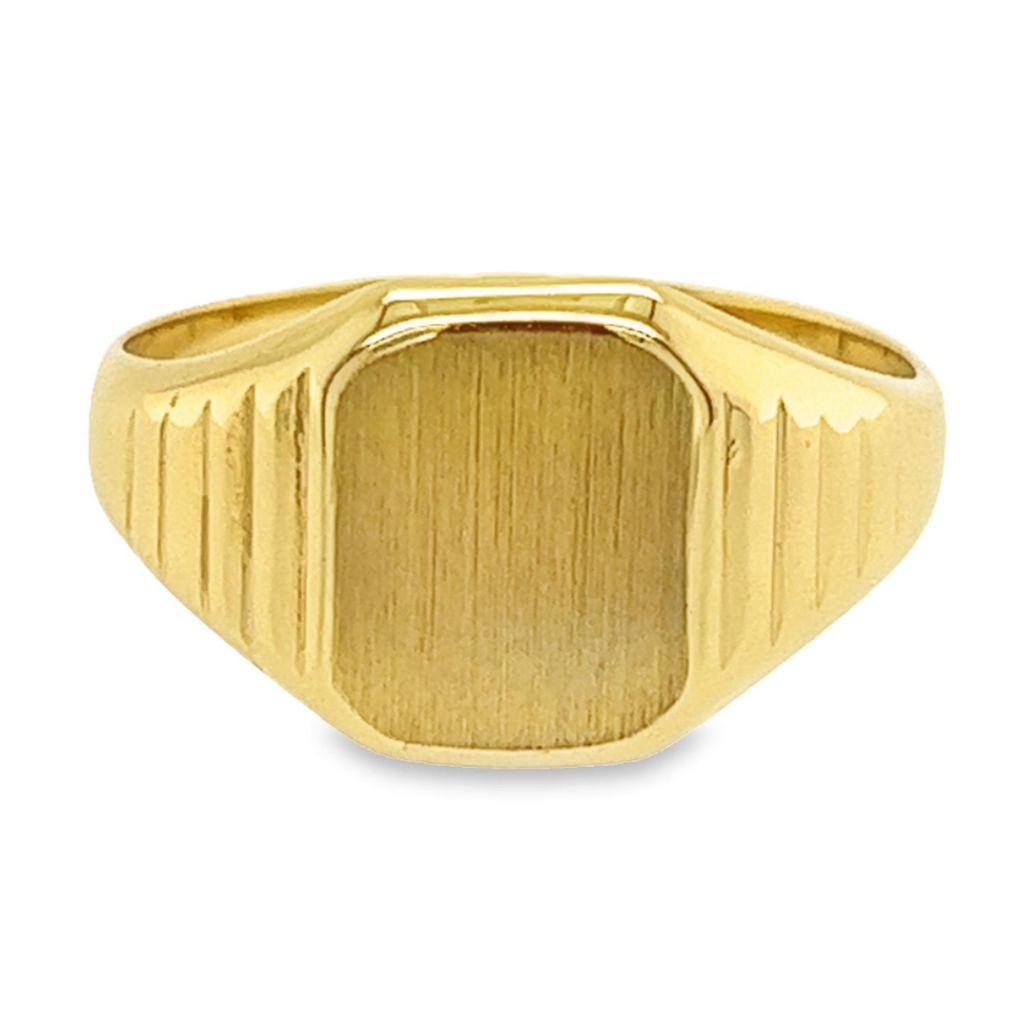 Geelgouden monogram ring klein