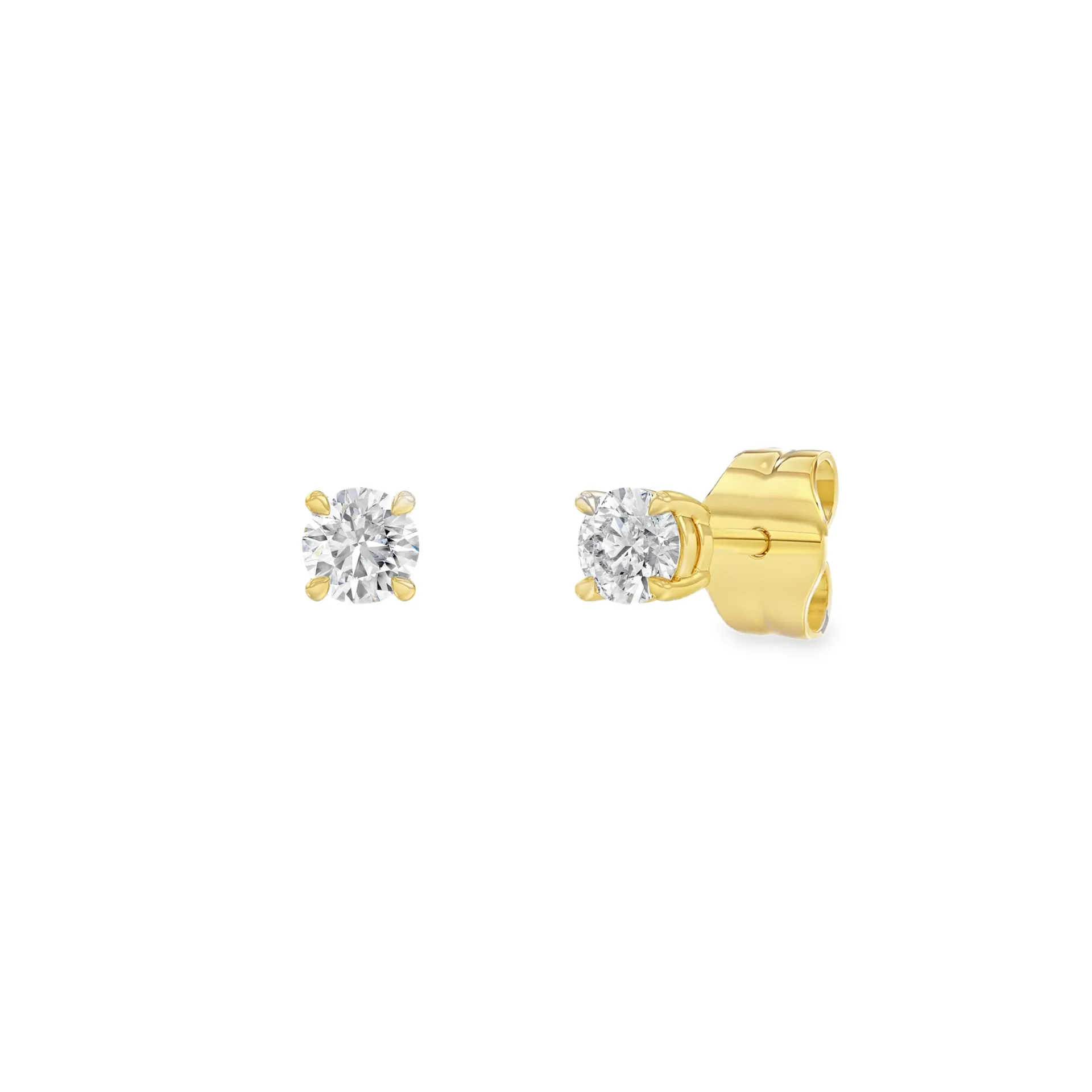 Geelgouden oorstekers met 0,30ct Labgrown diamant