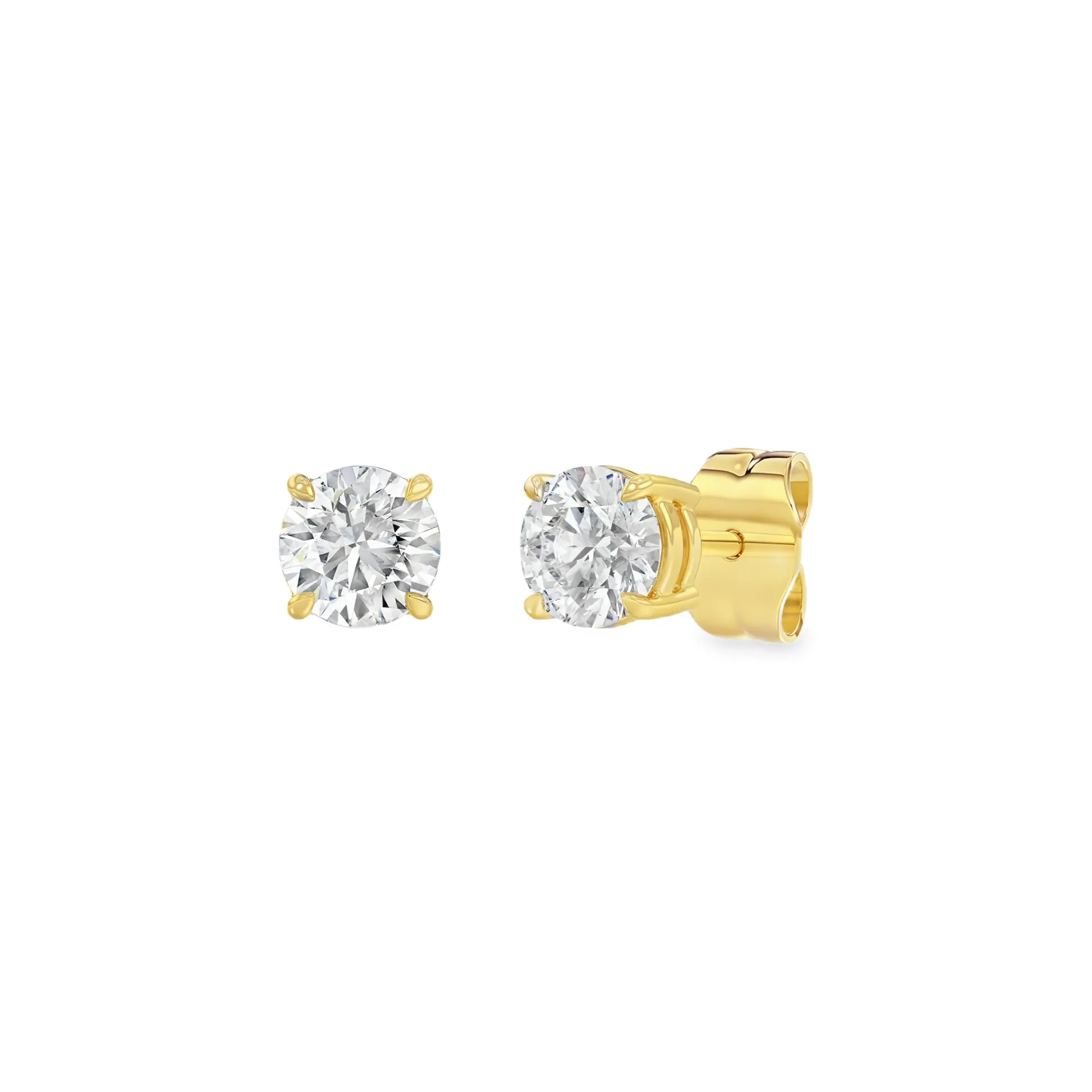 Geelgouden oorstekers met 0,70ct Labgrown diamant