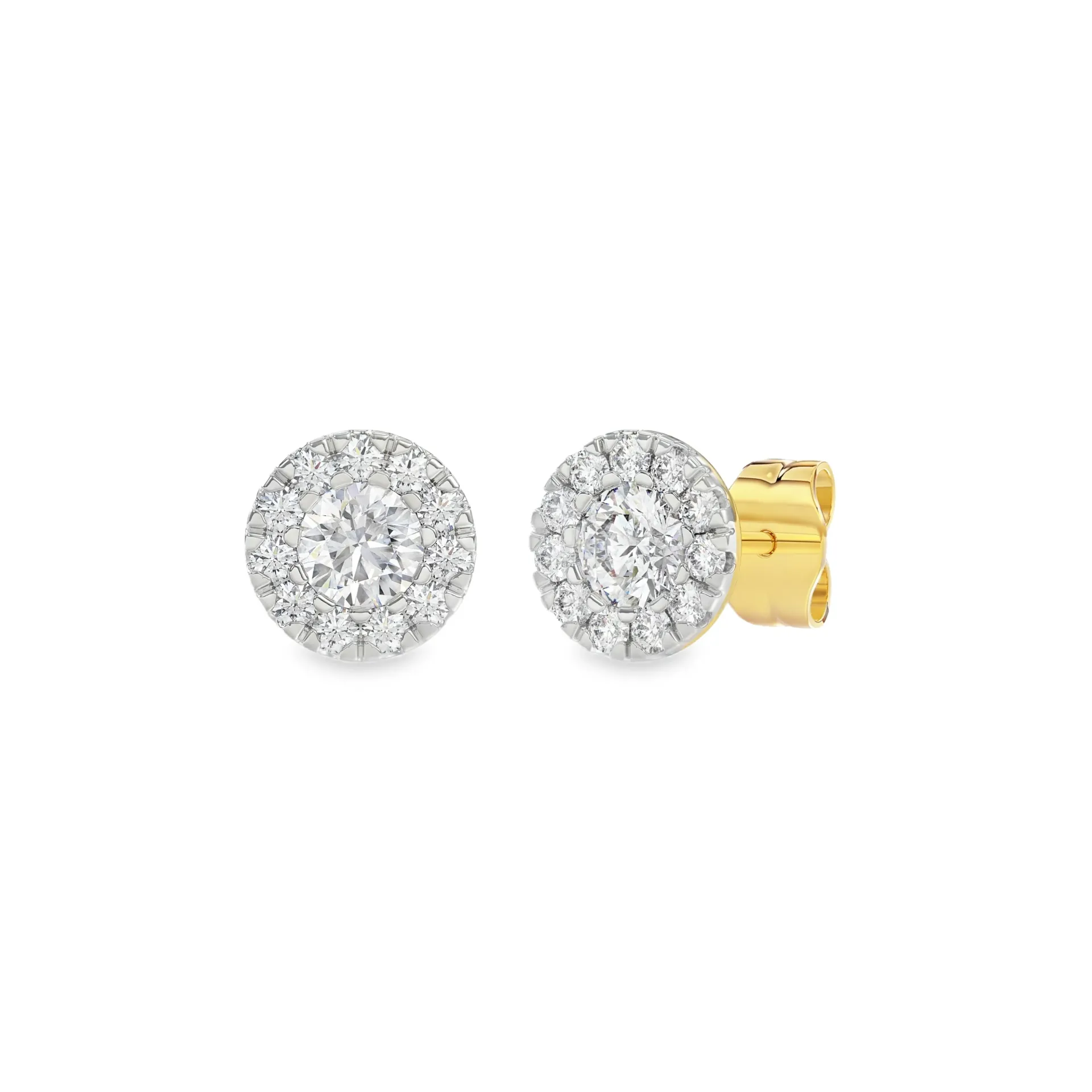 Geelgouden oorstekers met 0,55ct Labgrown diamant