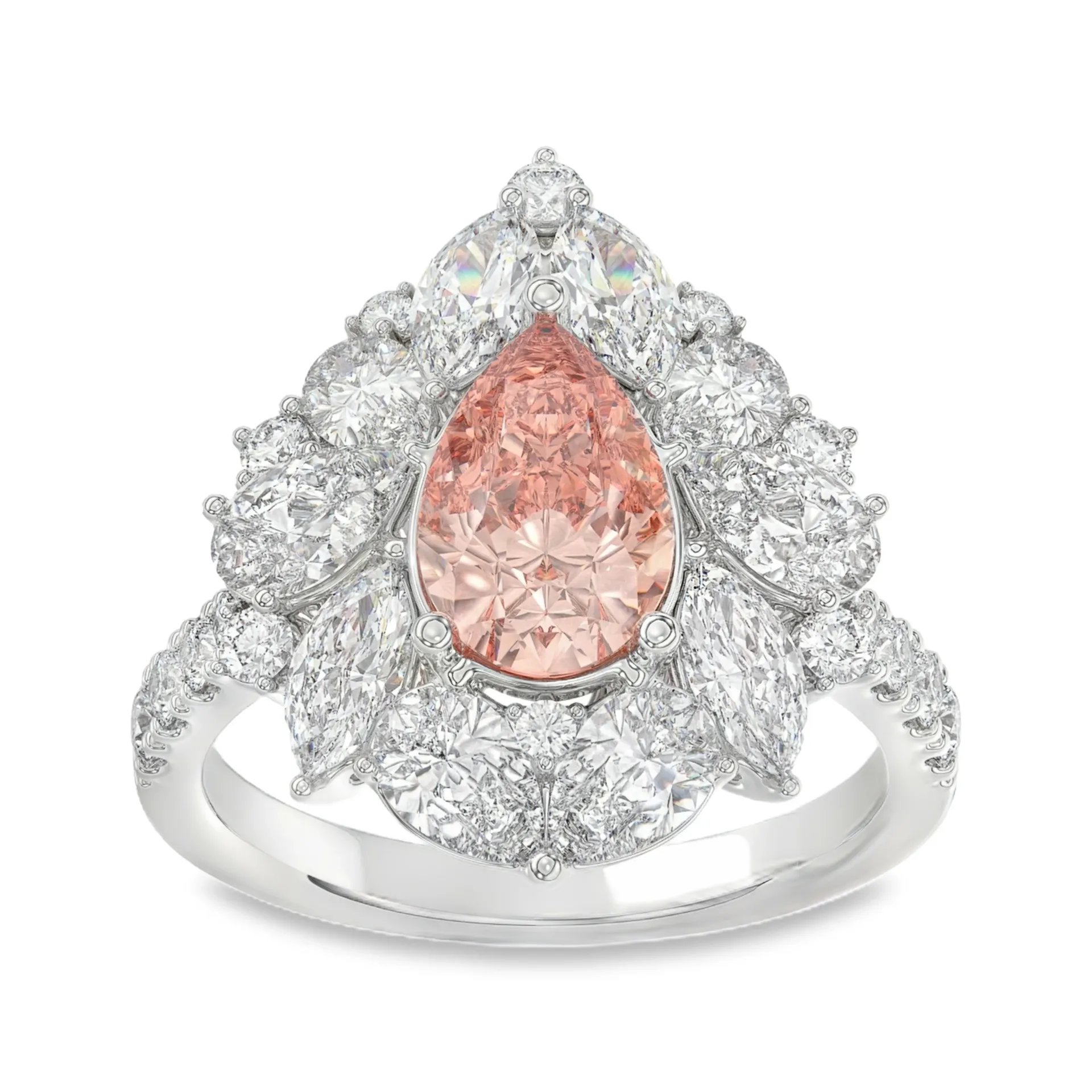 [WRL2471-55] Witgouden ring met roze Labgrown diamant – totaal 4,50ct (17,5 / 55)