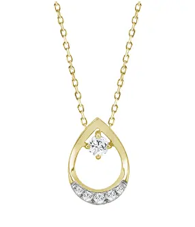 Geelgouden collier met 0,26ct Labgrown diamant