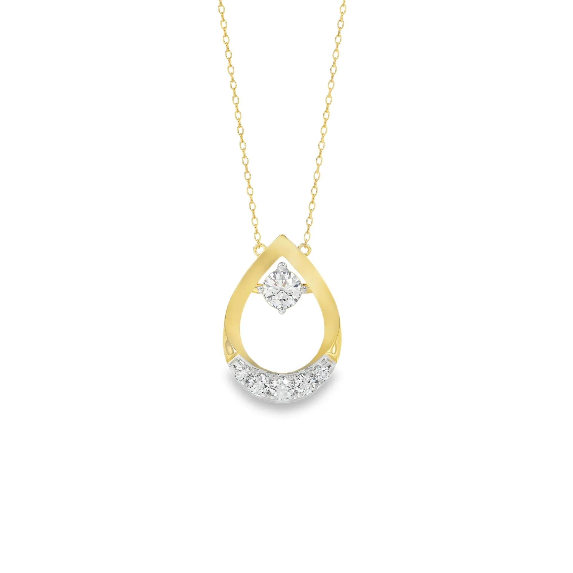 Geelgouden collier met 0,26ct Labgrown diamant