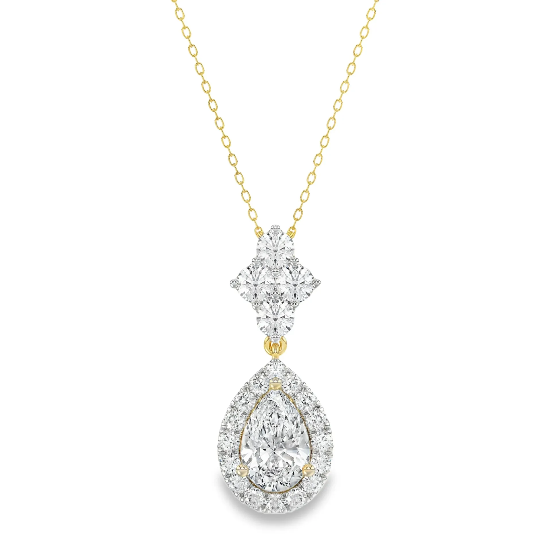 Geelgouden collier met 2,50ct Labgrown diamant