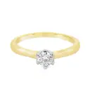 Geelgouden solitairring met 0,30ct Labgrown diamant