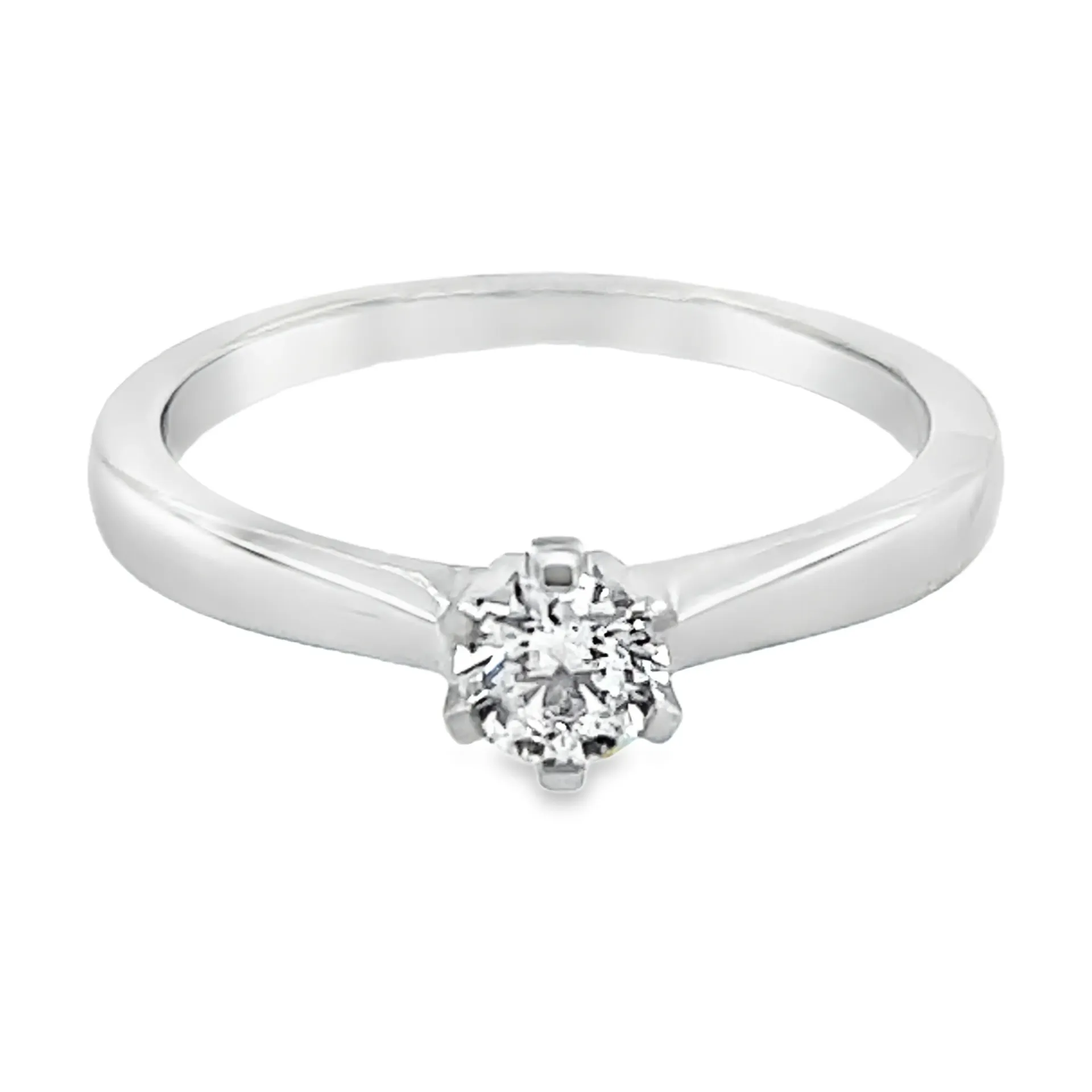 Witgouden solitairring met 0,25ct Labgrown diamant