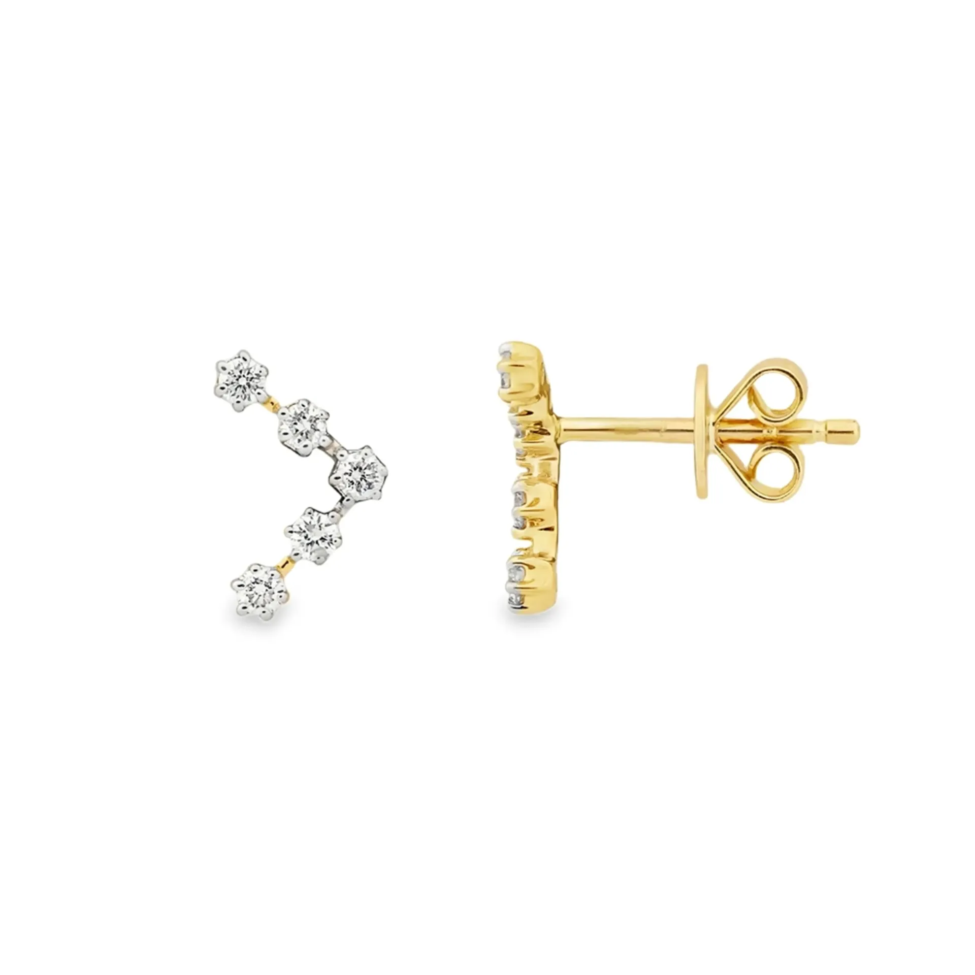 [GOE2394] Geelgouden oorstekers met 0,22ct Diamant