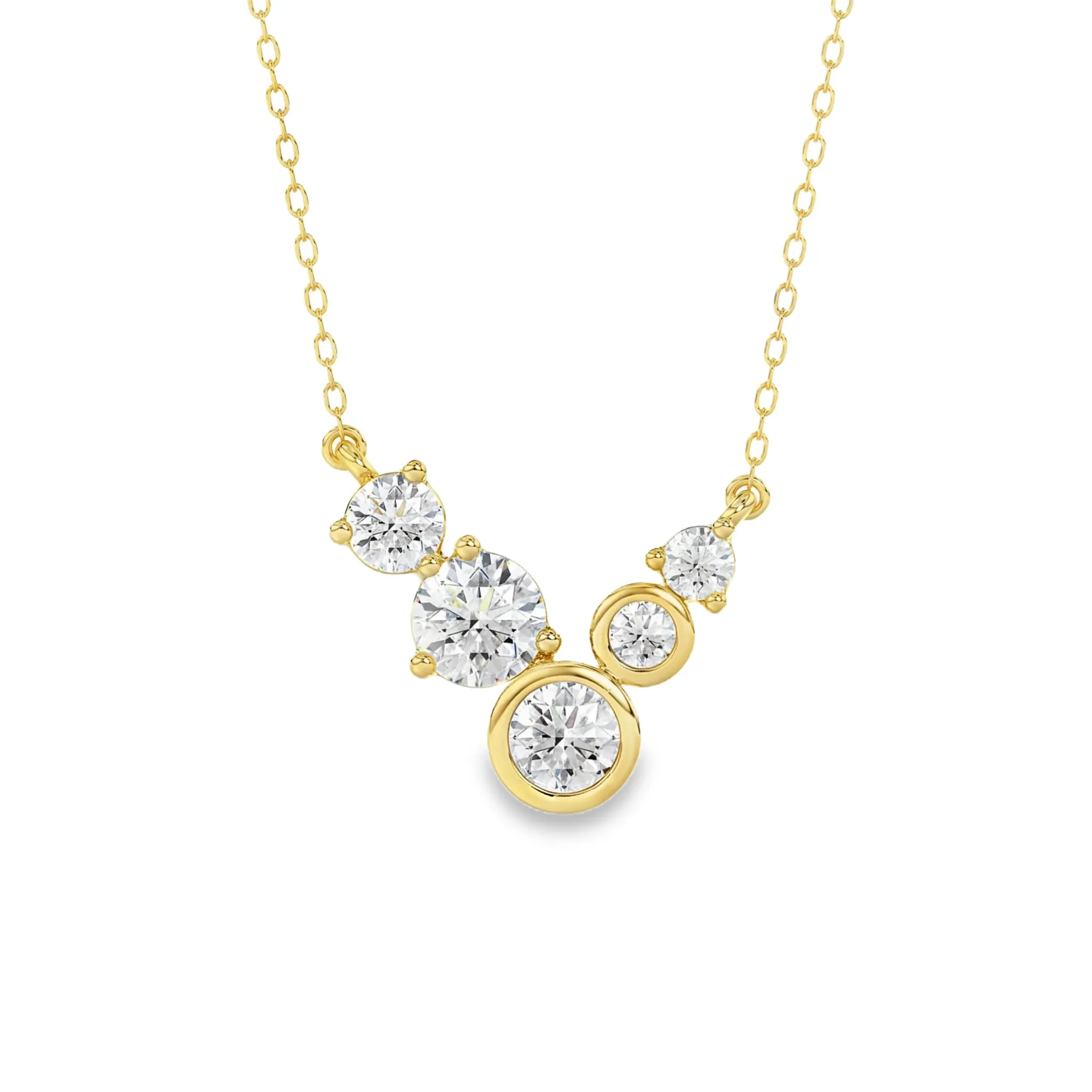 Geelgouden collier met 0,50ct Labgrown diamant