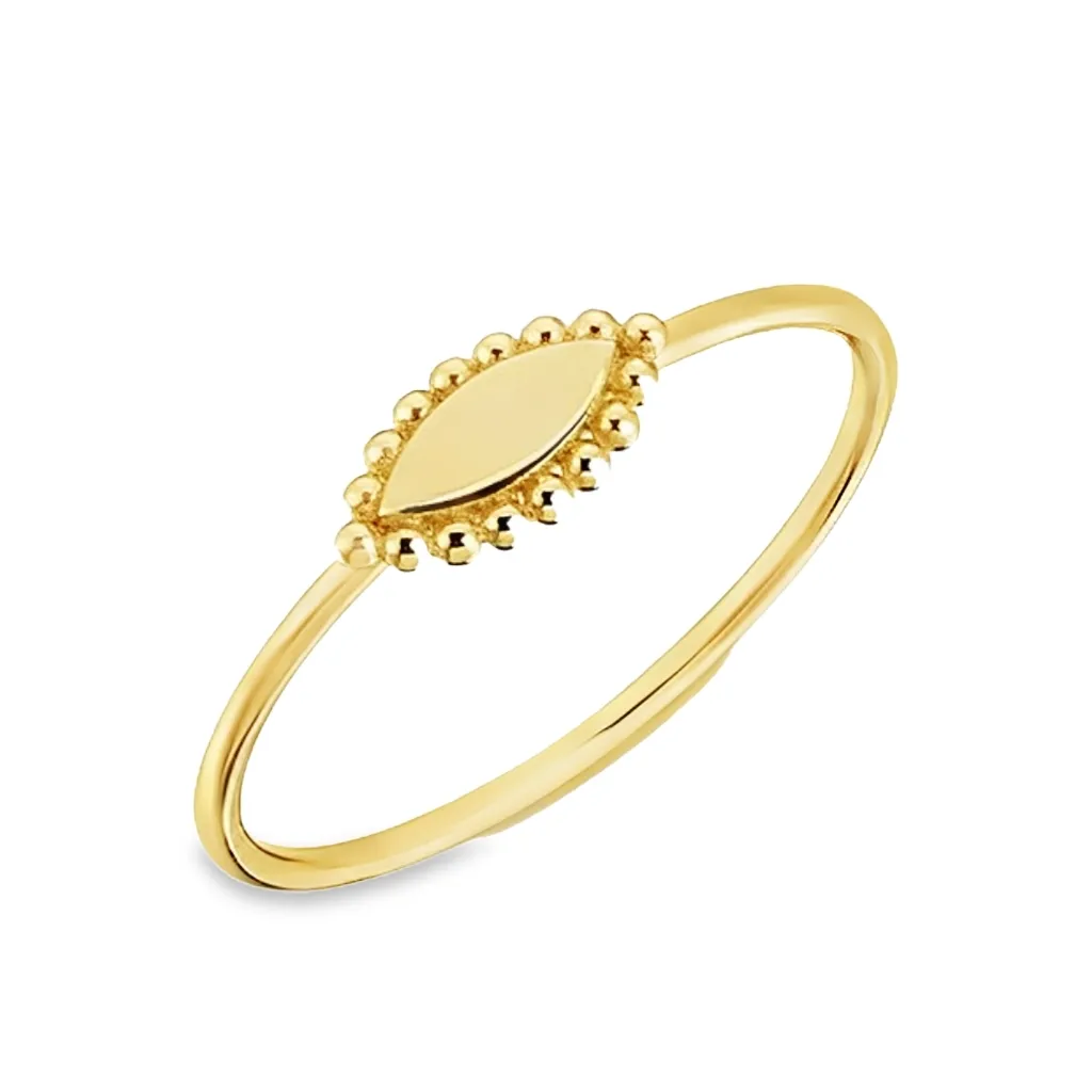 [NR2502-52] 9K ring met marquise-vorm (16,5 / 52)