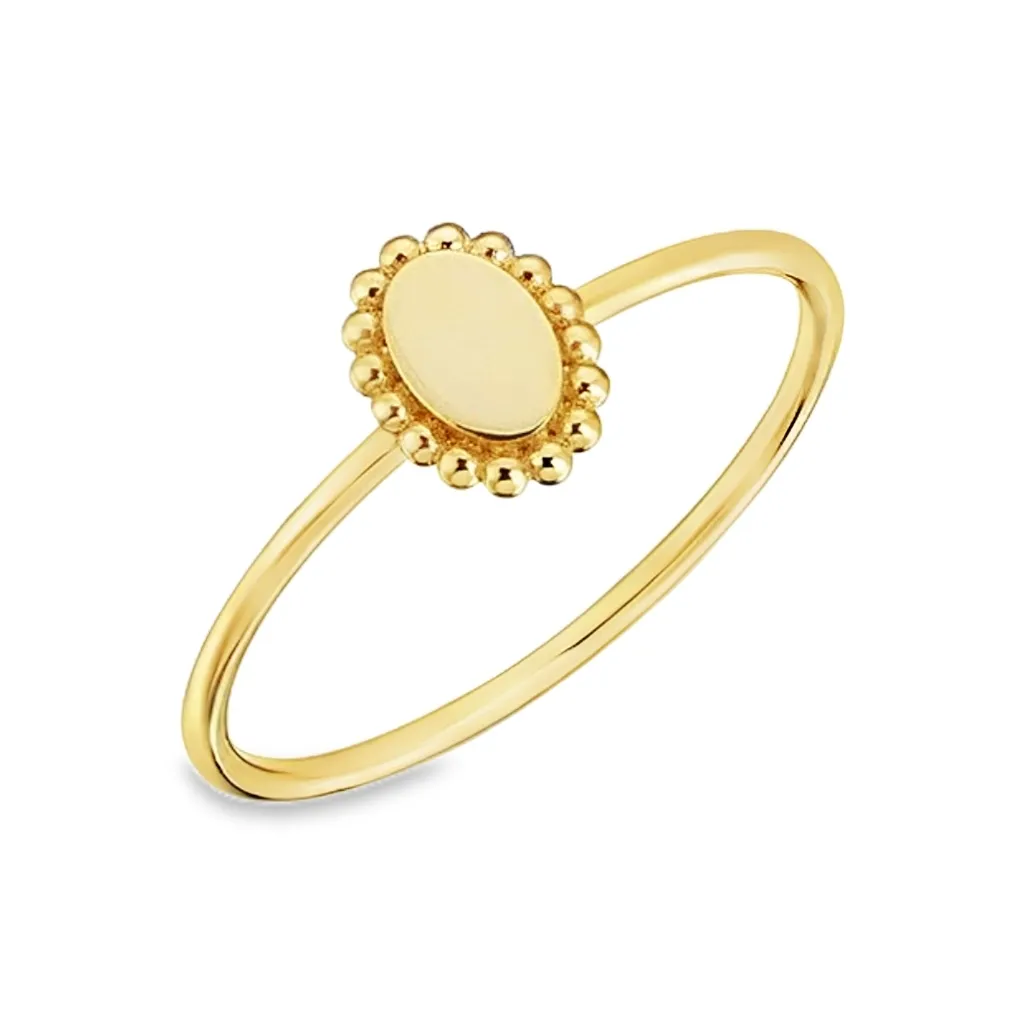 [NR2503-52] 9K ring met ovale-vorm (16,5 / 52)