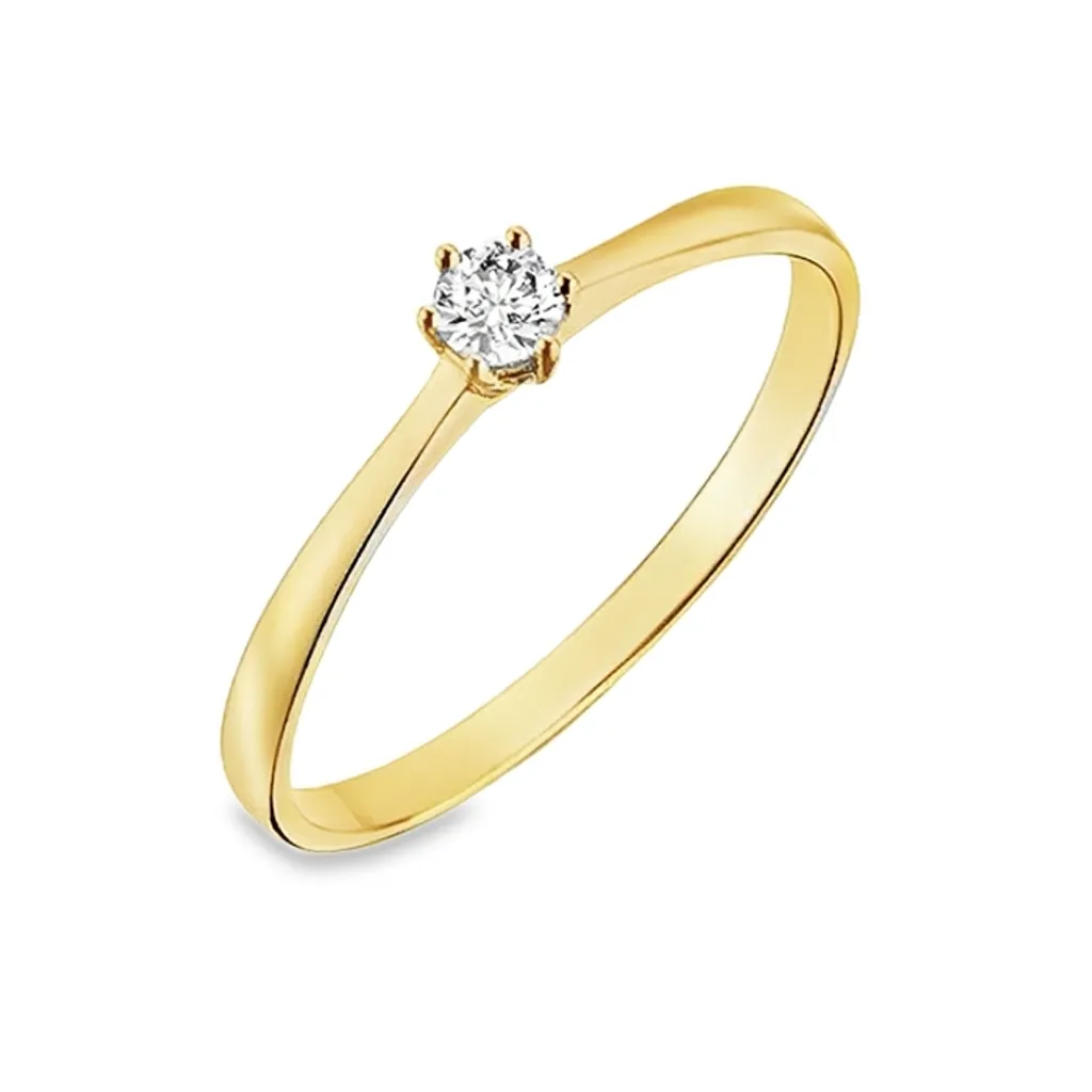 [NR2512-52] 9K ring solitair zirkonia 6-poot (16,5 / 52)
