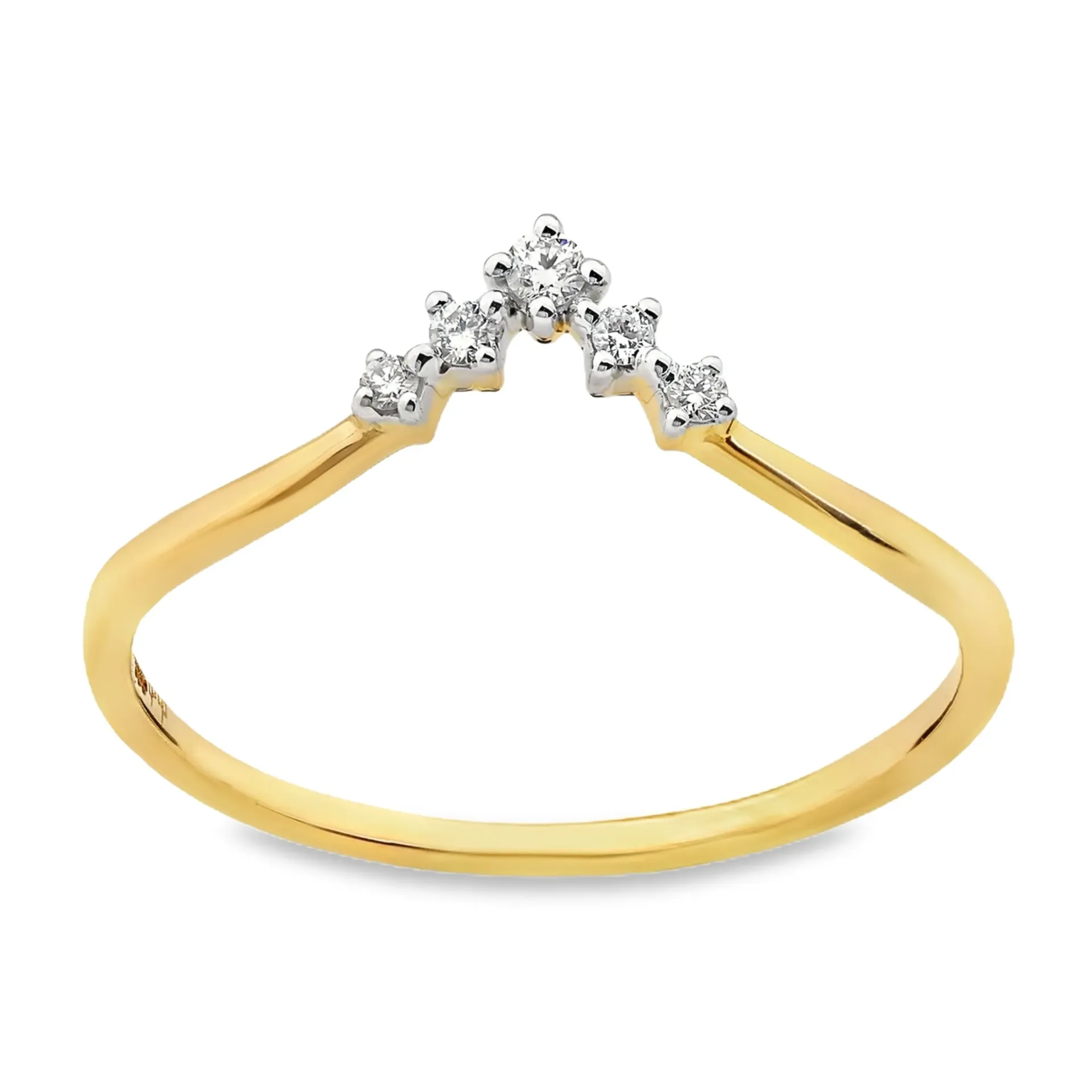 Geelgouden ring met 0,06ct Diamant