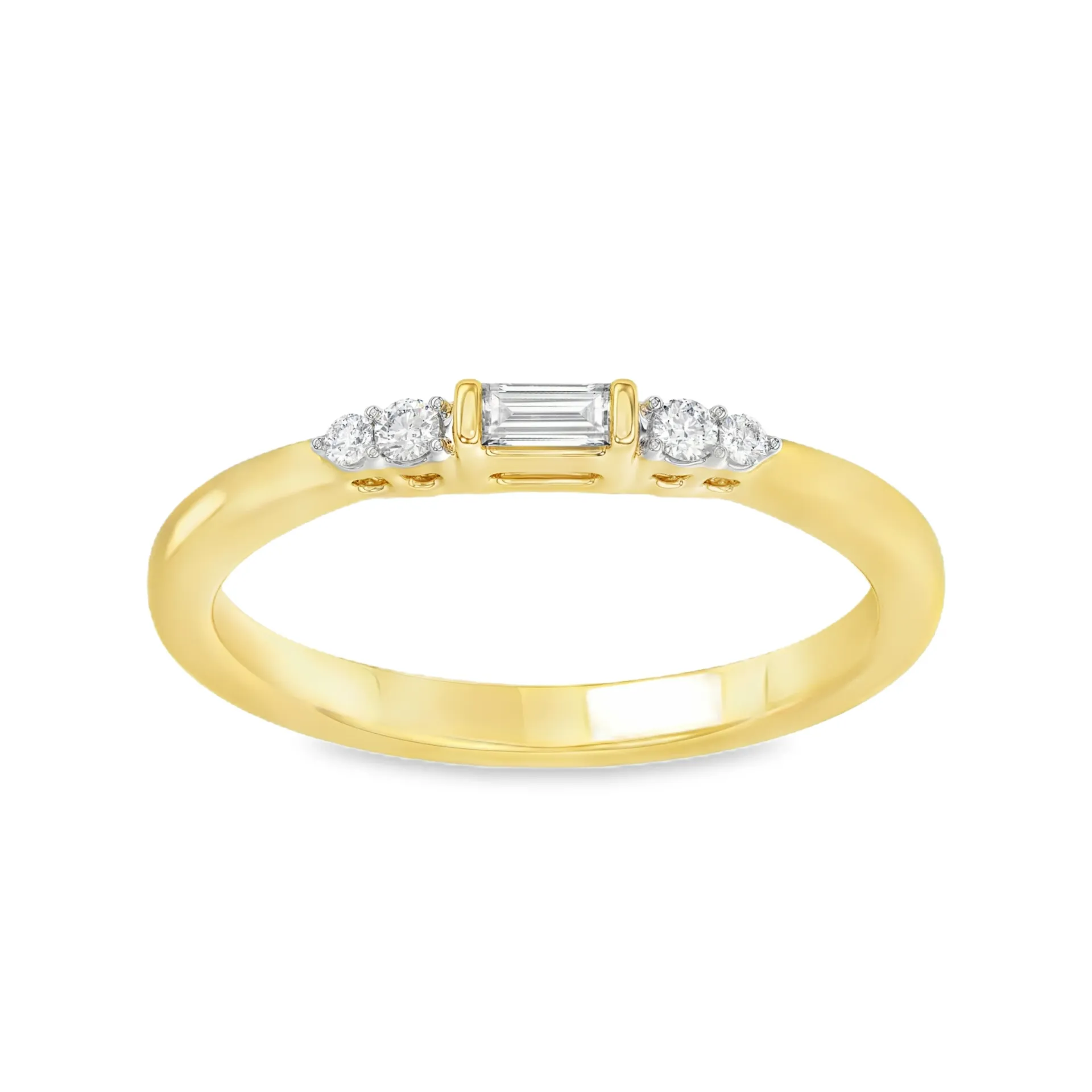 Geelgouden ring met 0,10ct Labgrown diamant