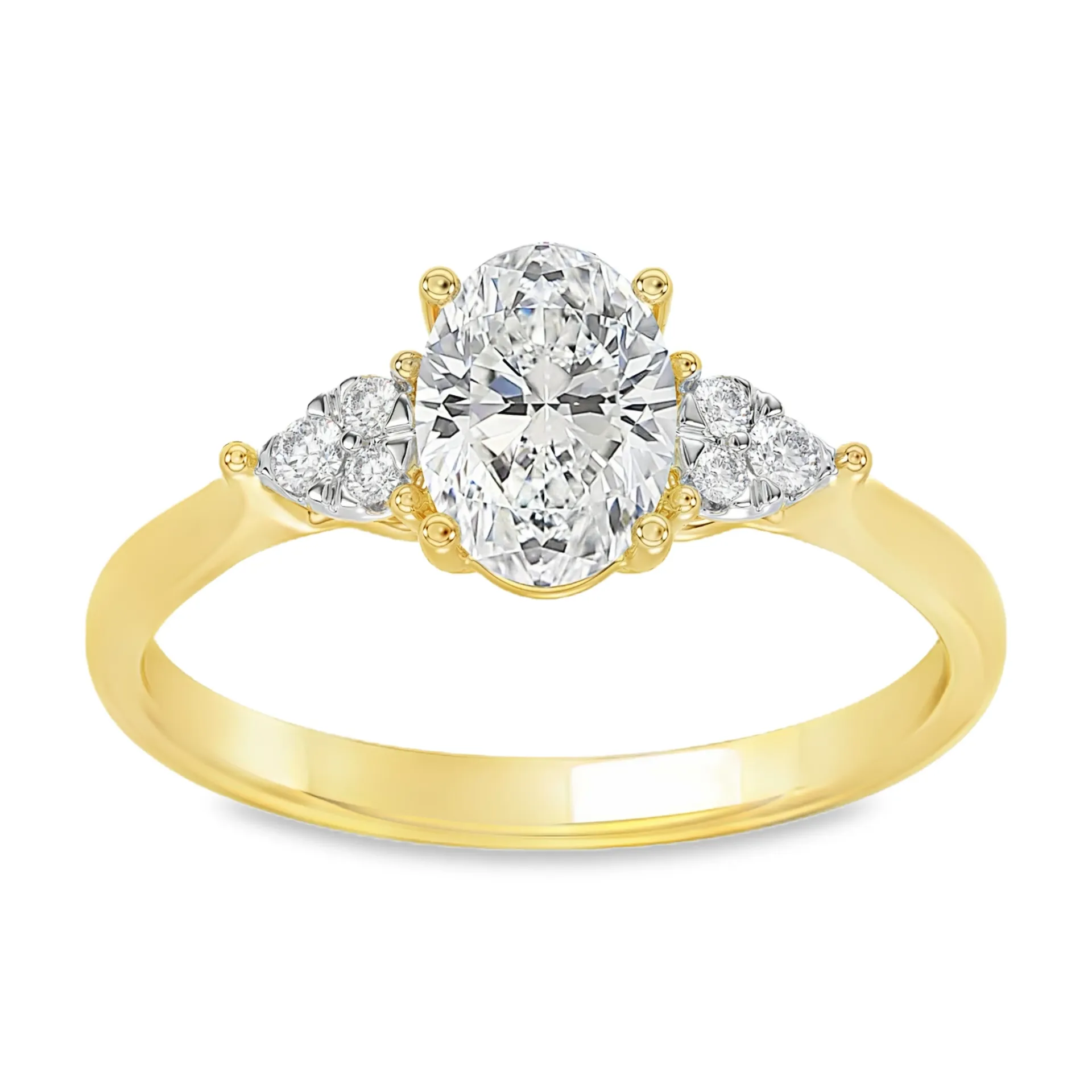 [GRL2405-52] Geelgouden ring met 1,10ct Labgrown diamant (16,5 / 52)
