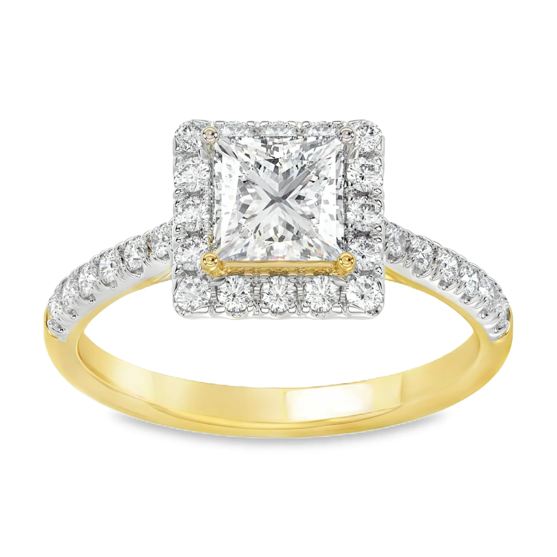 Geelgouden ring met 1,50ct Labgrown diamant