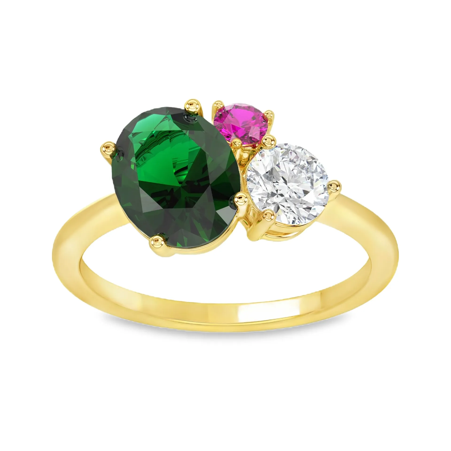 [GRL2495-52] Geelgouden ring met 3,15ct gekleurde Labgrown diamant (16,5 / 52)