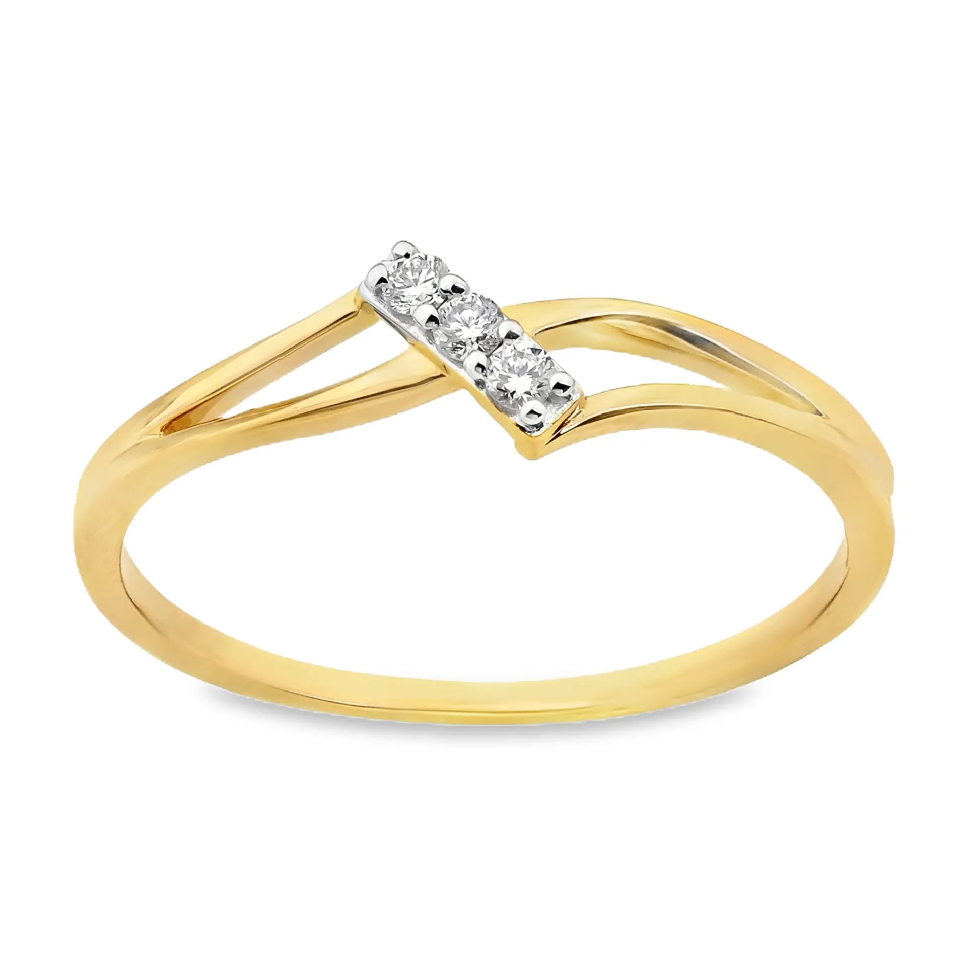 Geelgouden ring met 0,05ct Diamant