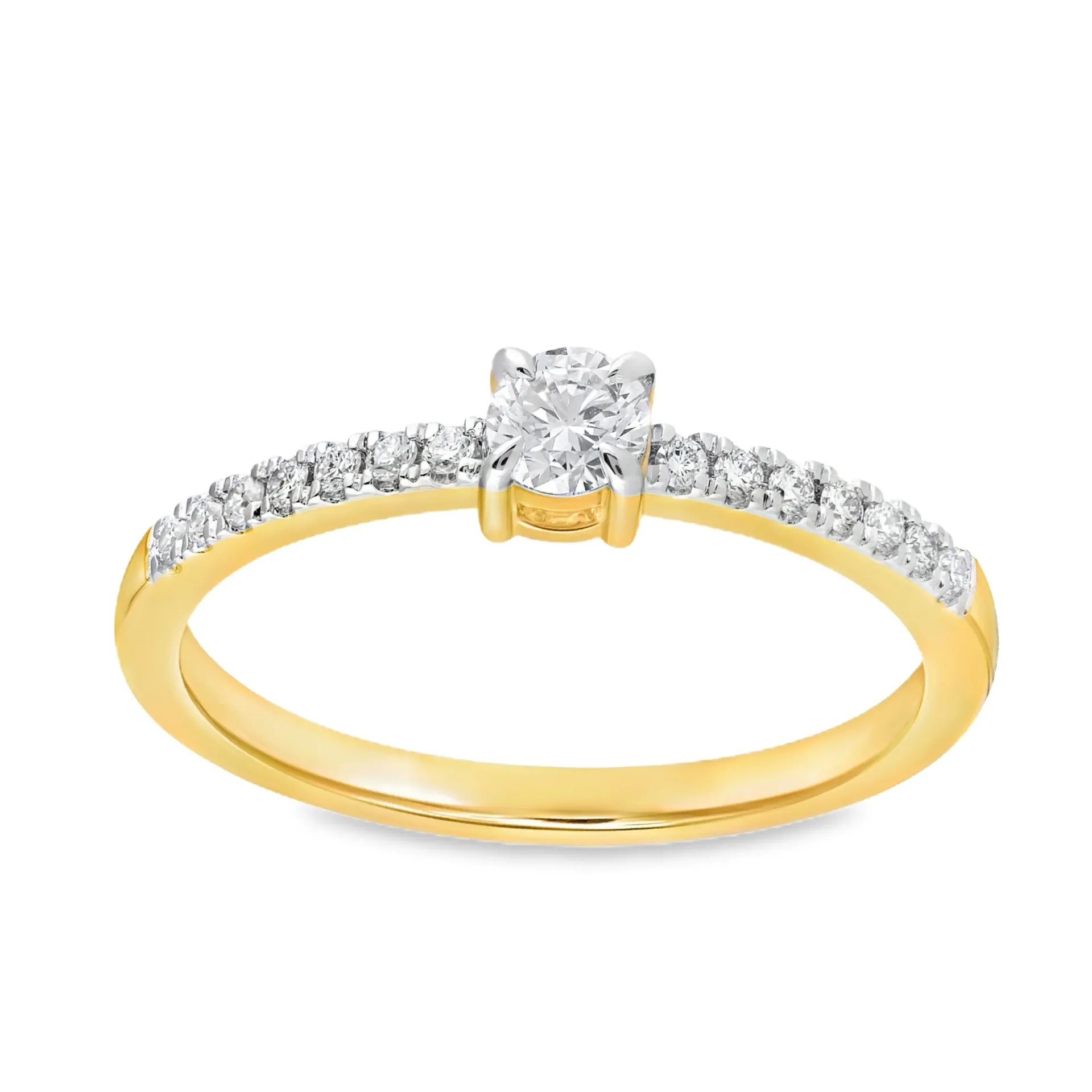 Geelgouden ring met 0,33ct Labgrown diamant