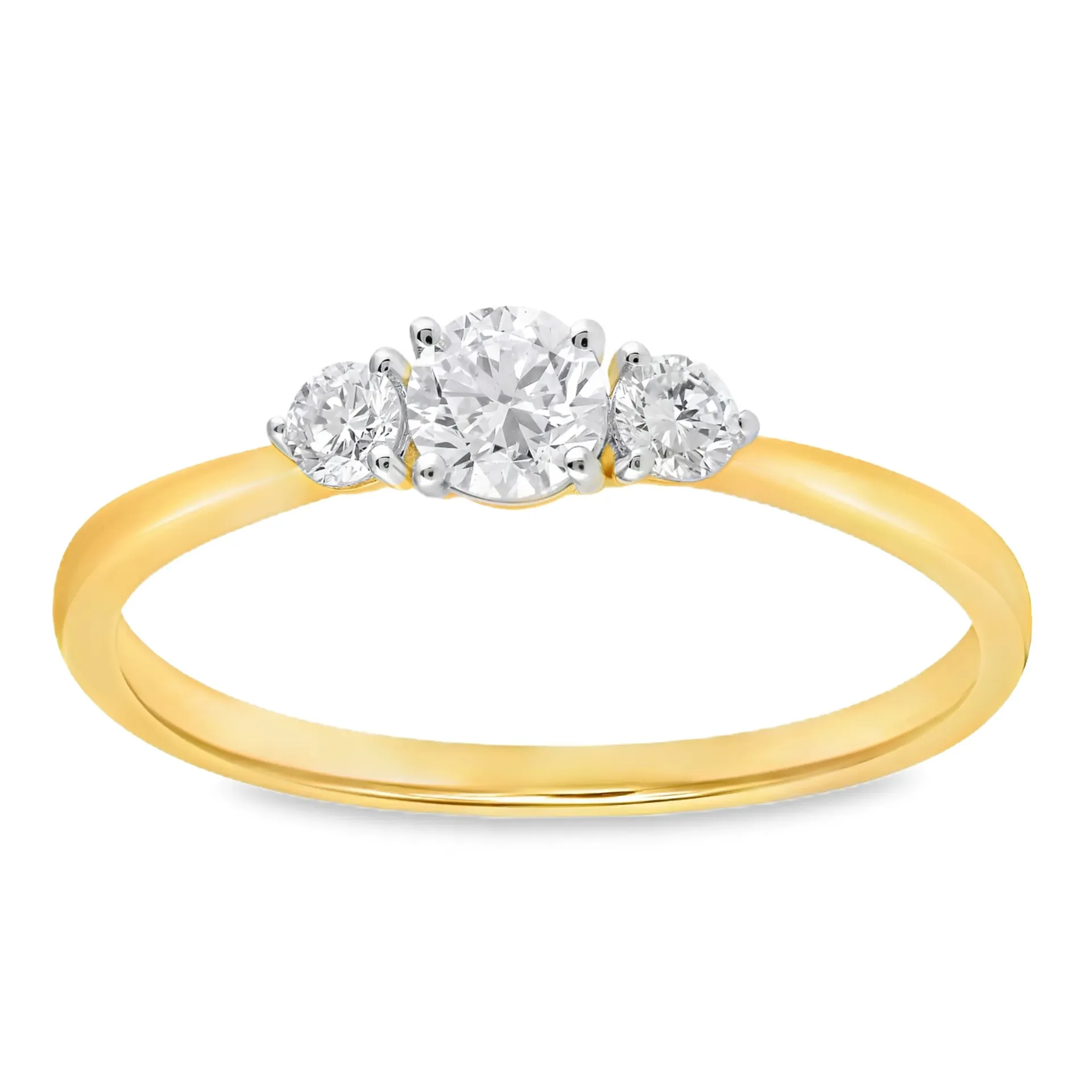[GRL2449-52] Geelgouden ring met 0,40ct Labgrown diamant (16,5 / 52)
