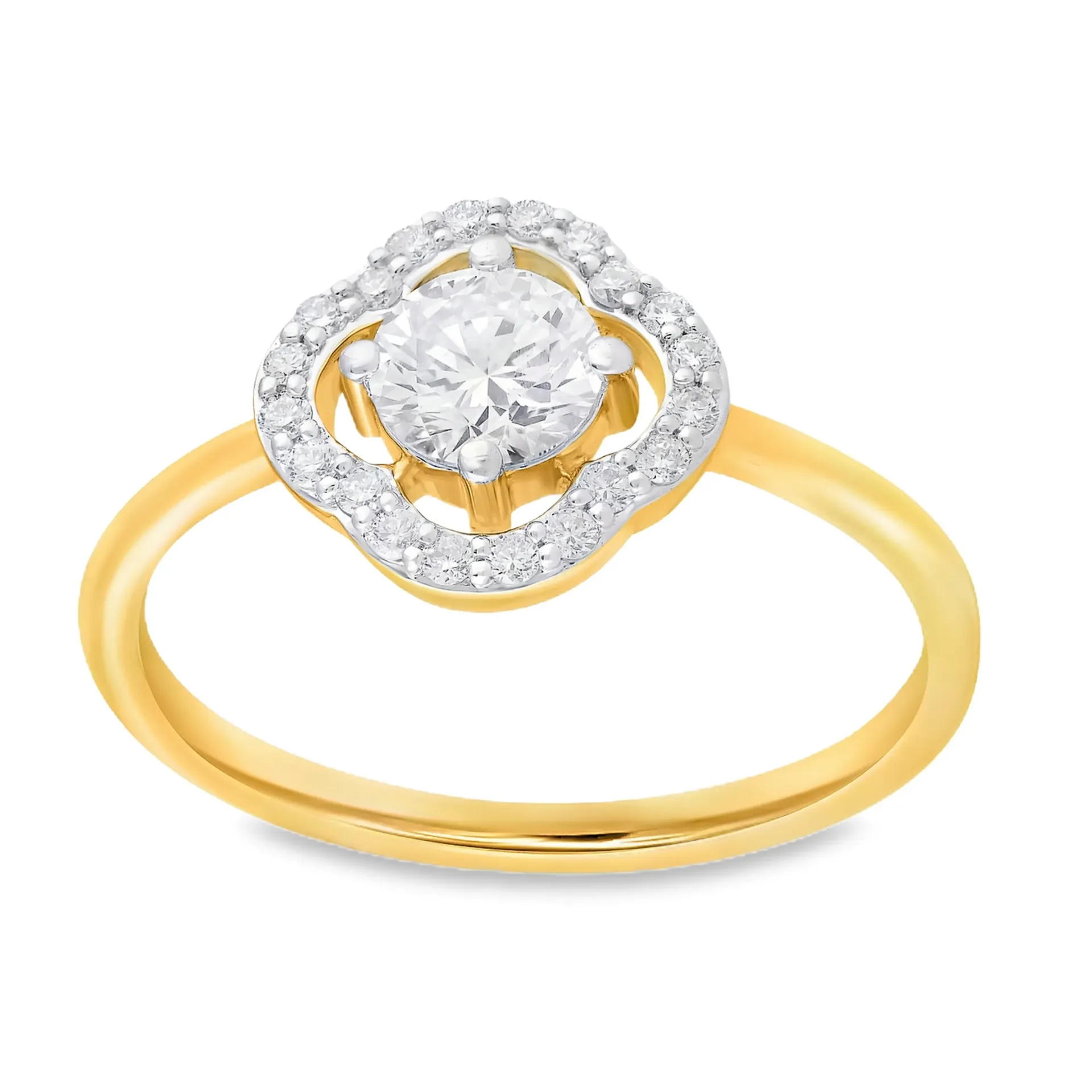 [GRL2454-52] Geelgouden ring met 0,67ct Labgrown diamant (16,5 / 52)