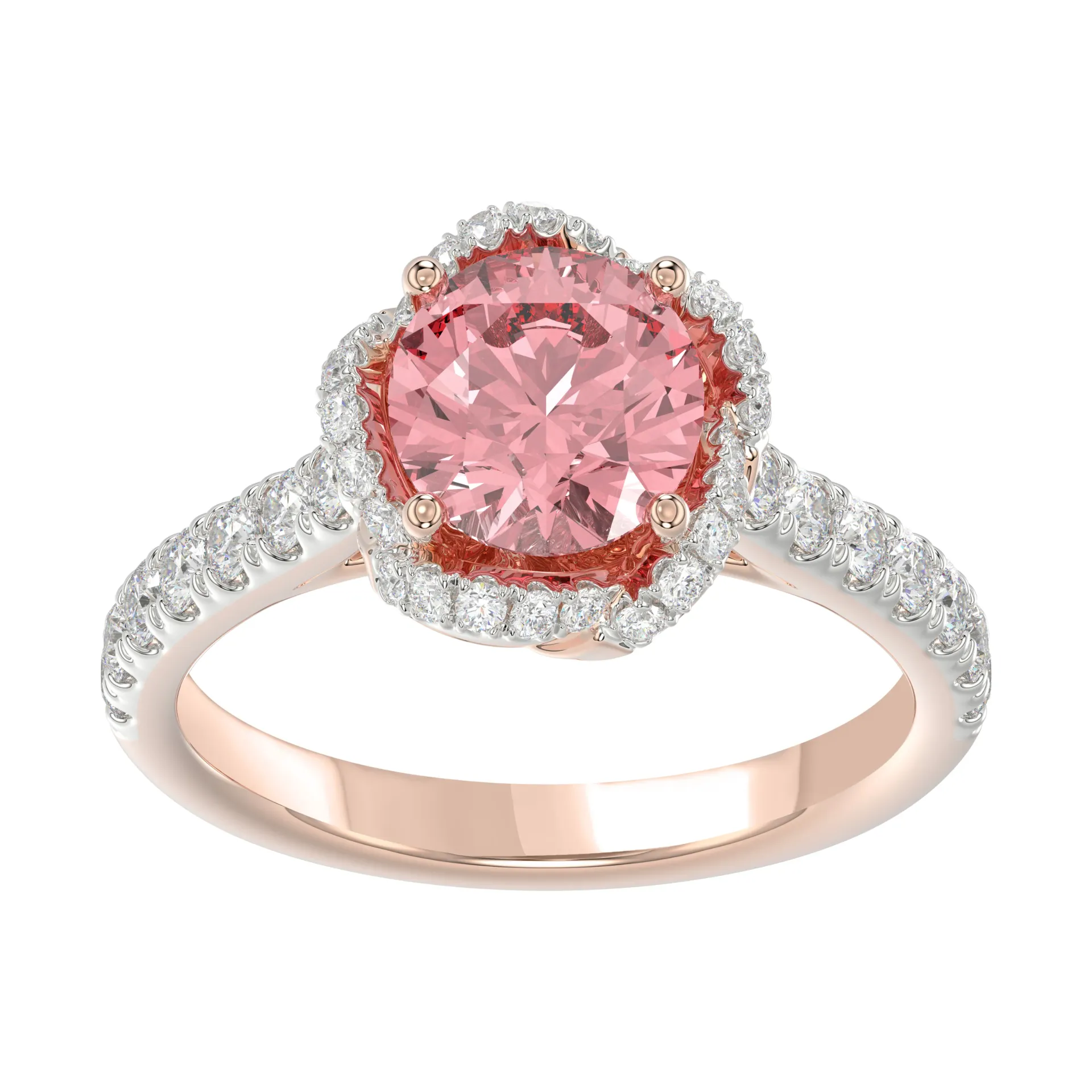 [RRL2469-52] Rosé gouden ring met roze Labgrown diamant – totaal 2,00ct (16,5 / 52)