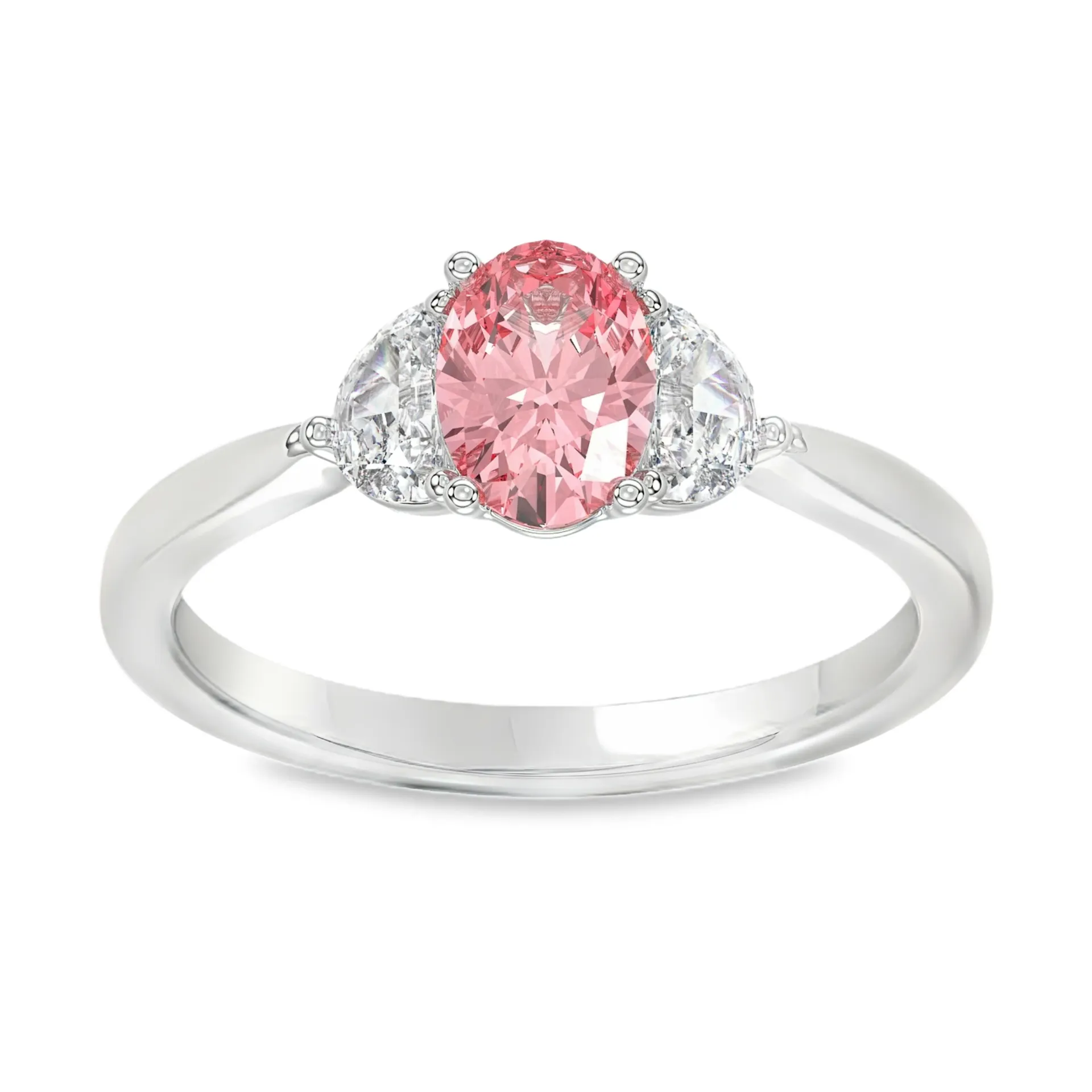 [WRL2492-52] Witgouden ring met roze Labgrown diamant – totaal 1,65ct (16,5 / 52)