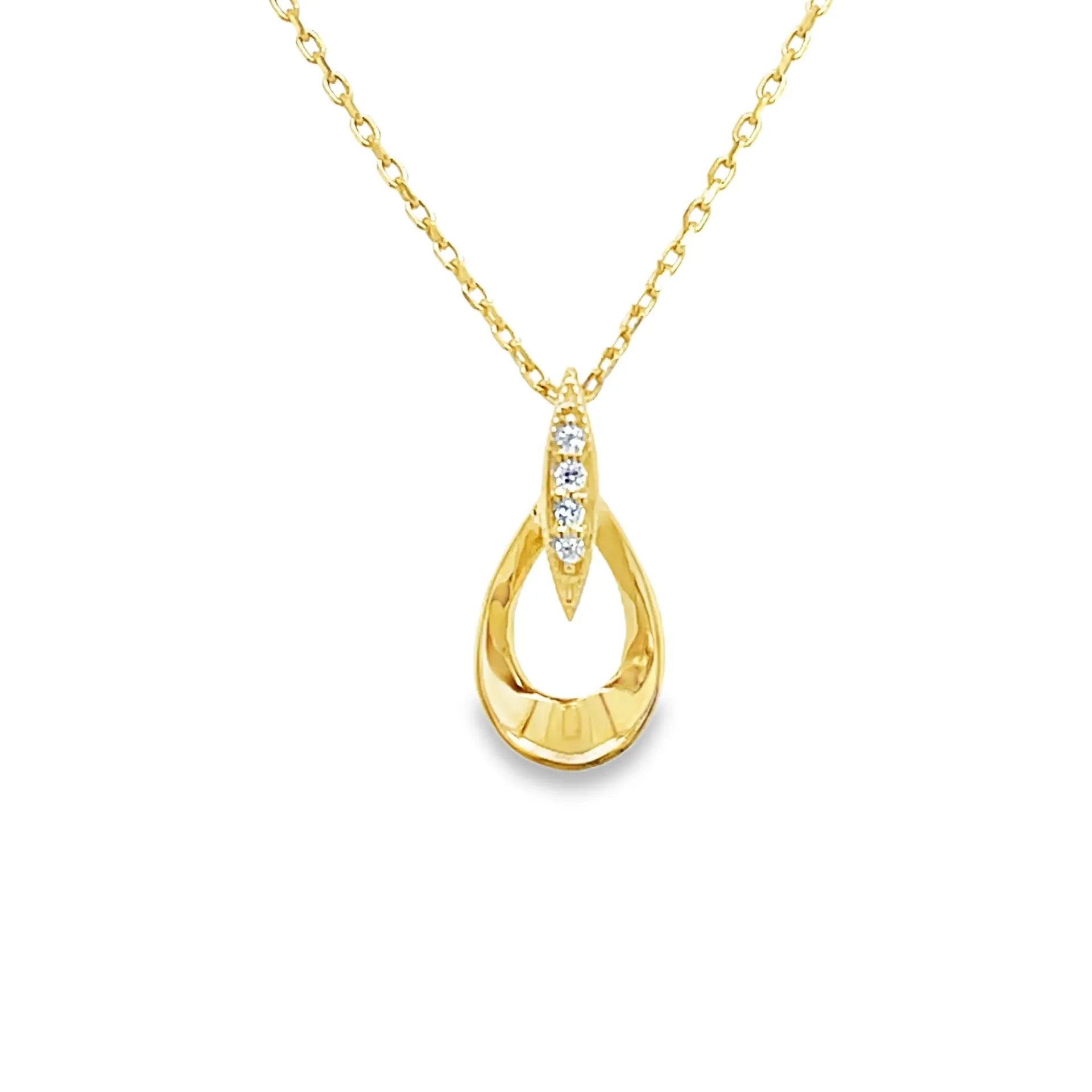 [GH2515] Geelgouden hanger met Zirkonia