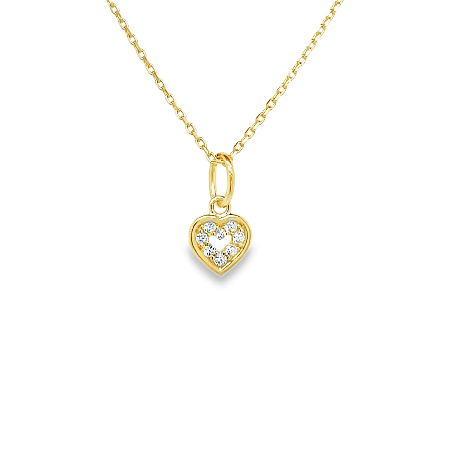 [GH2518] Geelgouden hanger Hart met Zirkonia