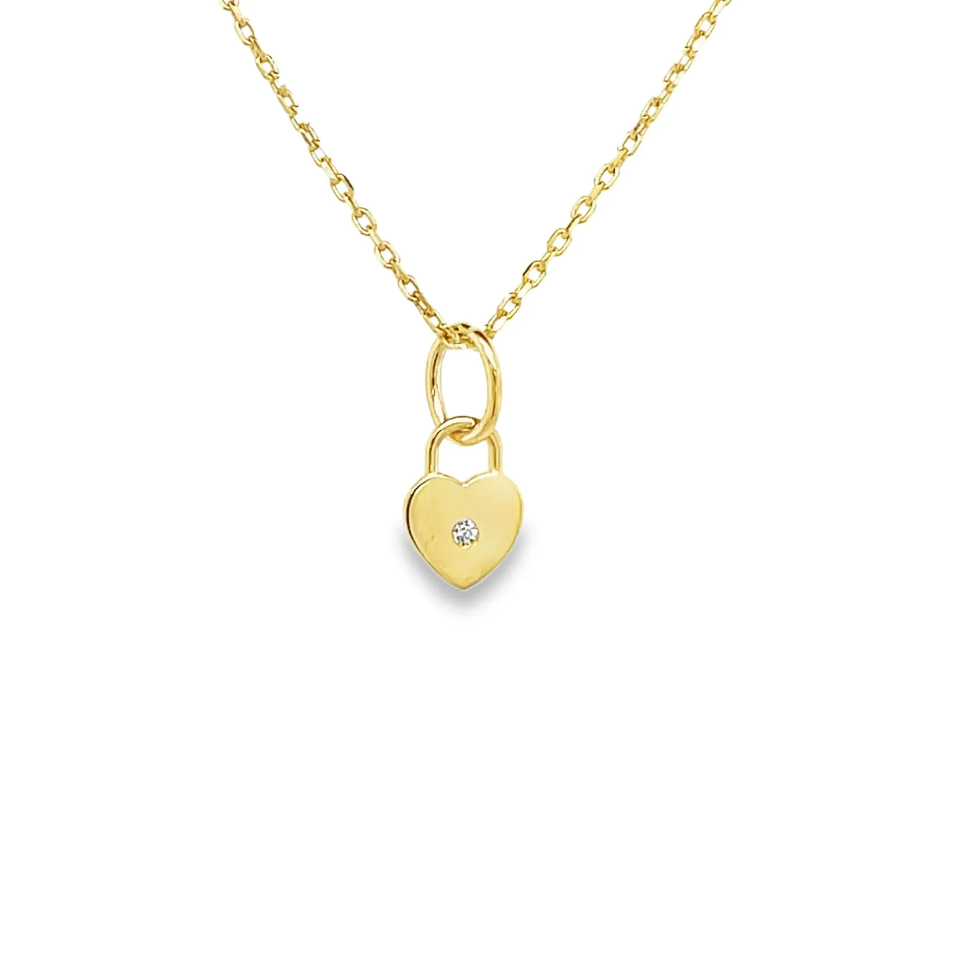 [GH2523] Geelgouden hanger Hart slot