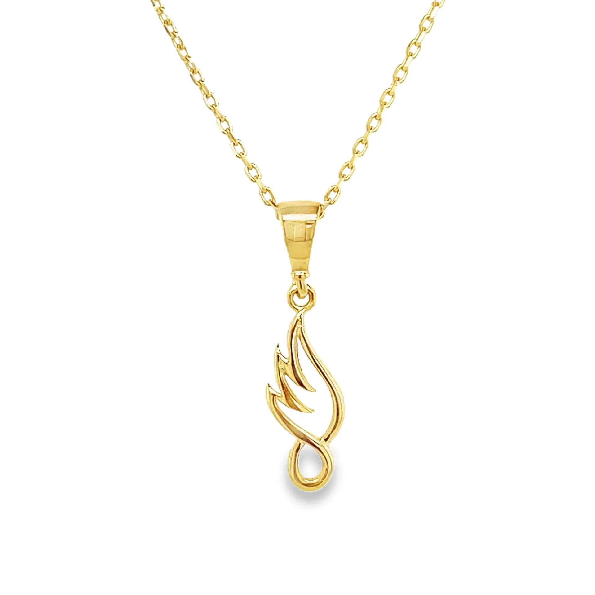 Geelgouden hanger Vlamvormig