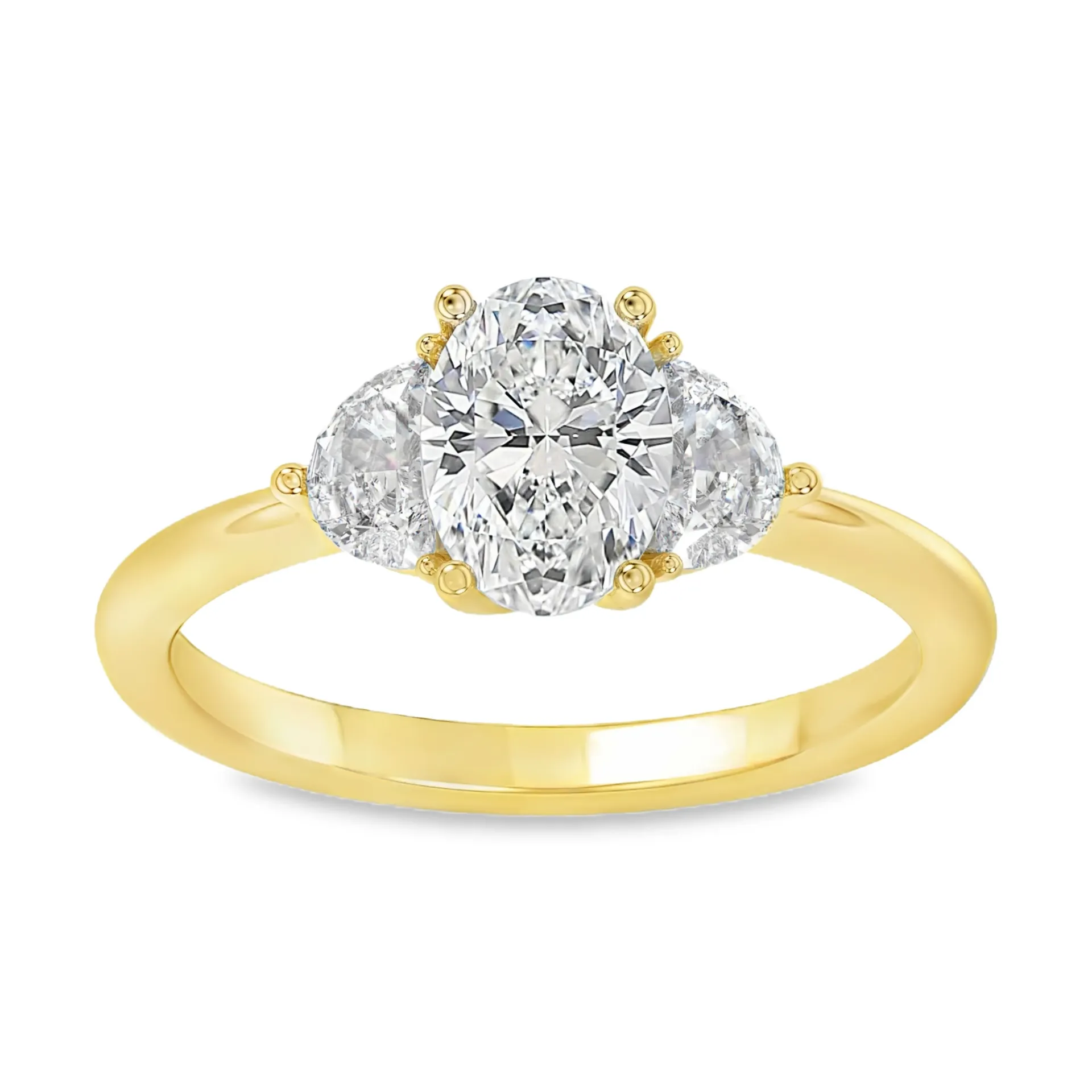 Geelgouden ring 1,65ct Labgrown diamant