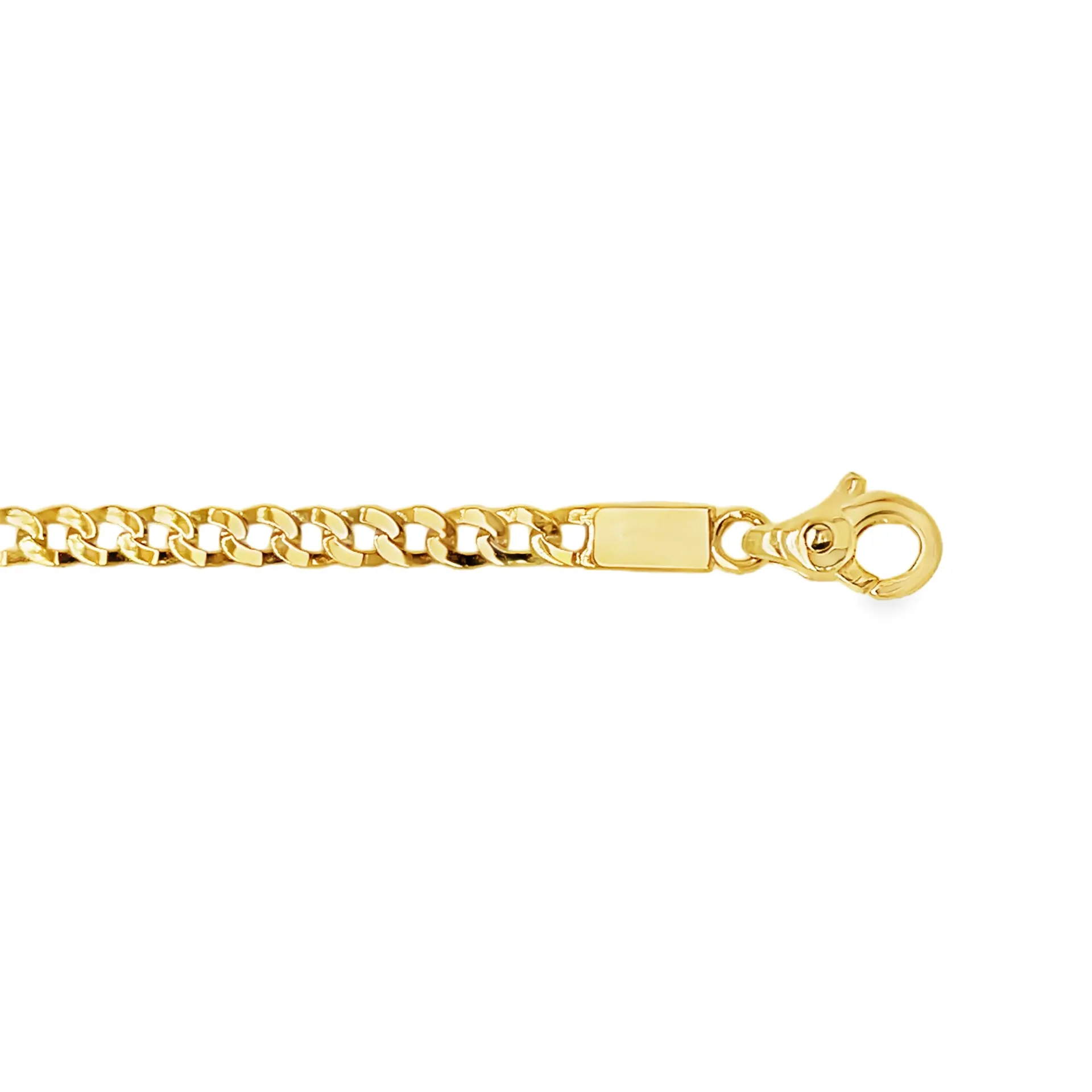 [NA2570-20] 9K Armband platte gourmet 3,4mm breed