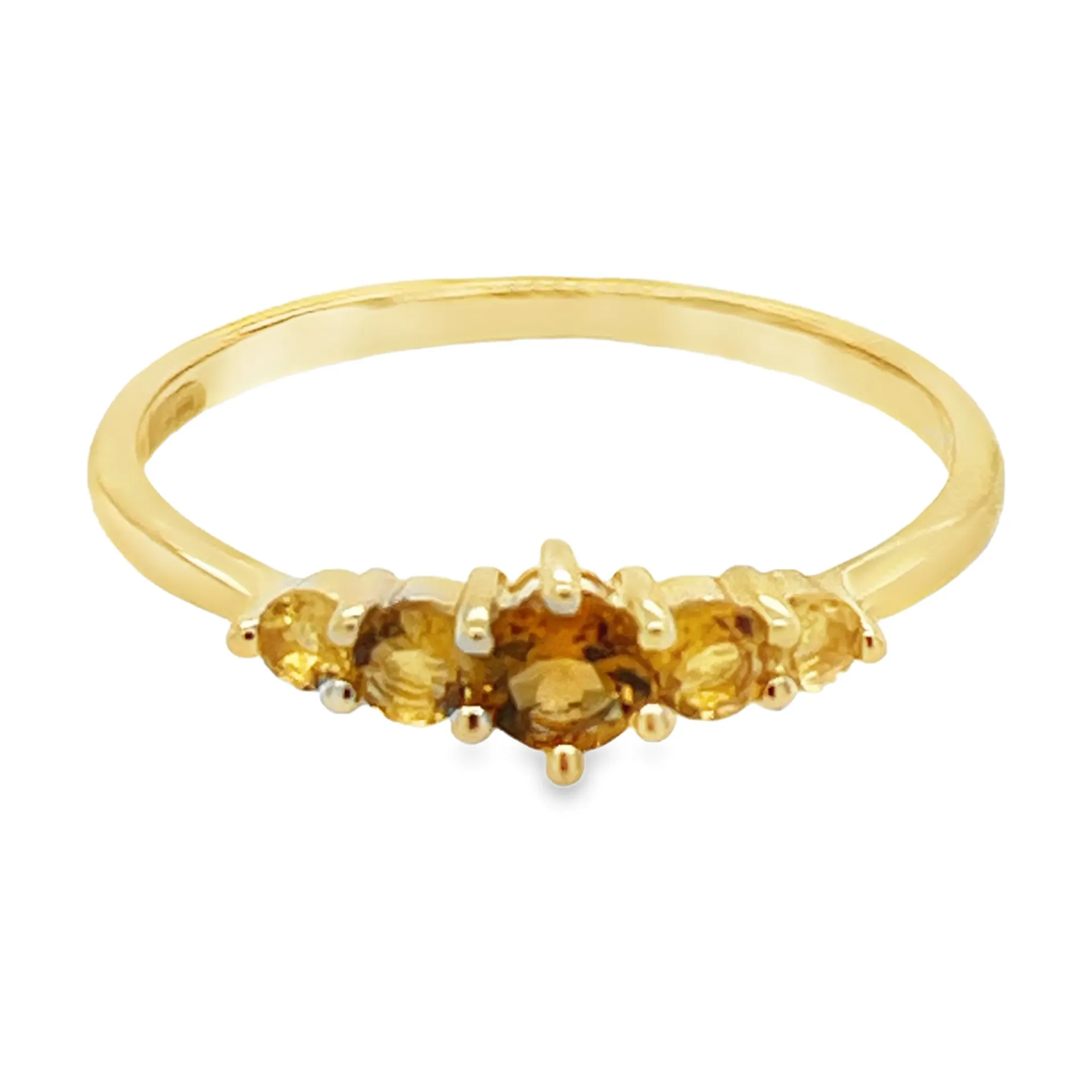 [GRE2583-52] Geelgouden ring met Citrien (16,5 / 52)