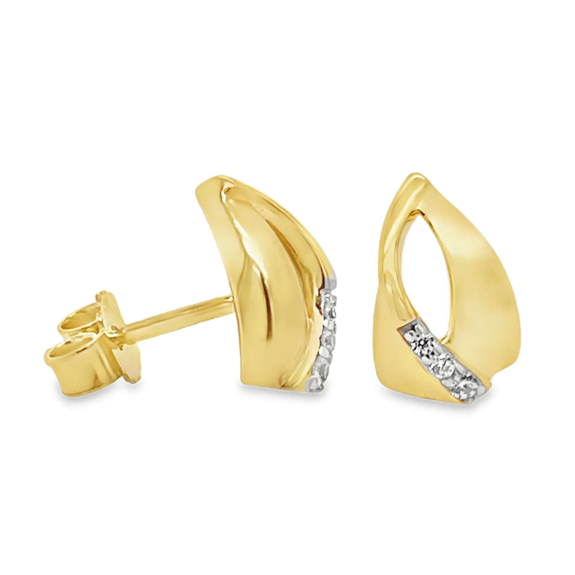 [GO2609] Geelgouden oorstekers met Zirkonia 10 x 6,3mm