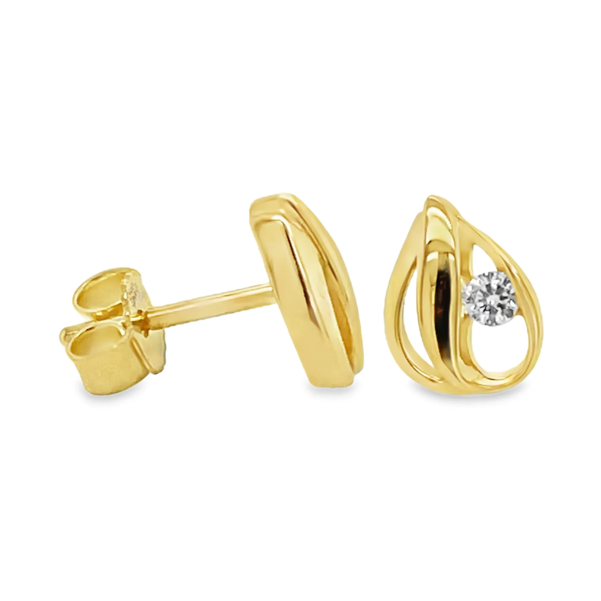 [GO2610] Geelgouden oorstekers met Zirkonia 8,5 x 6,5mm