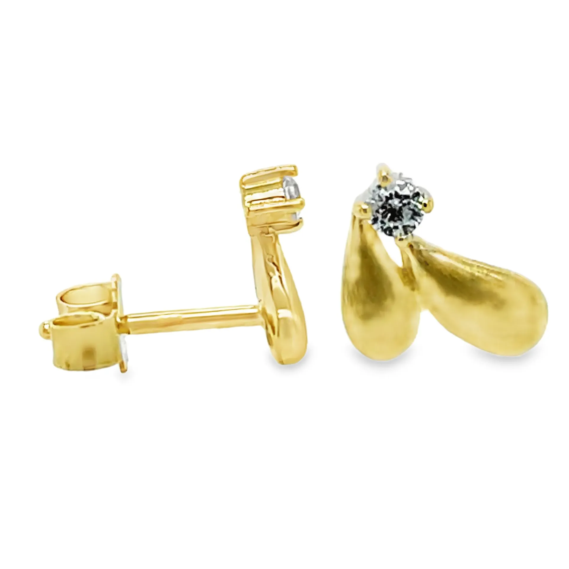 [GO2611] Geelgouden oorstekers met Zirkonia 7,9 x 6,3mm