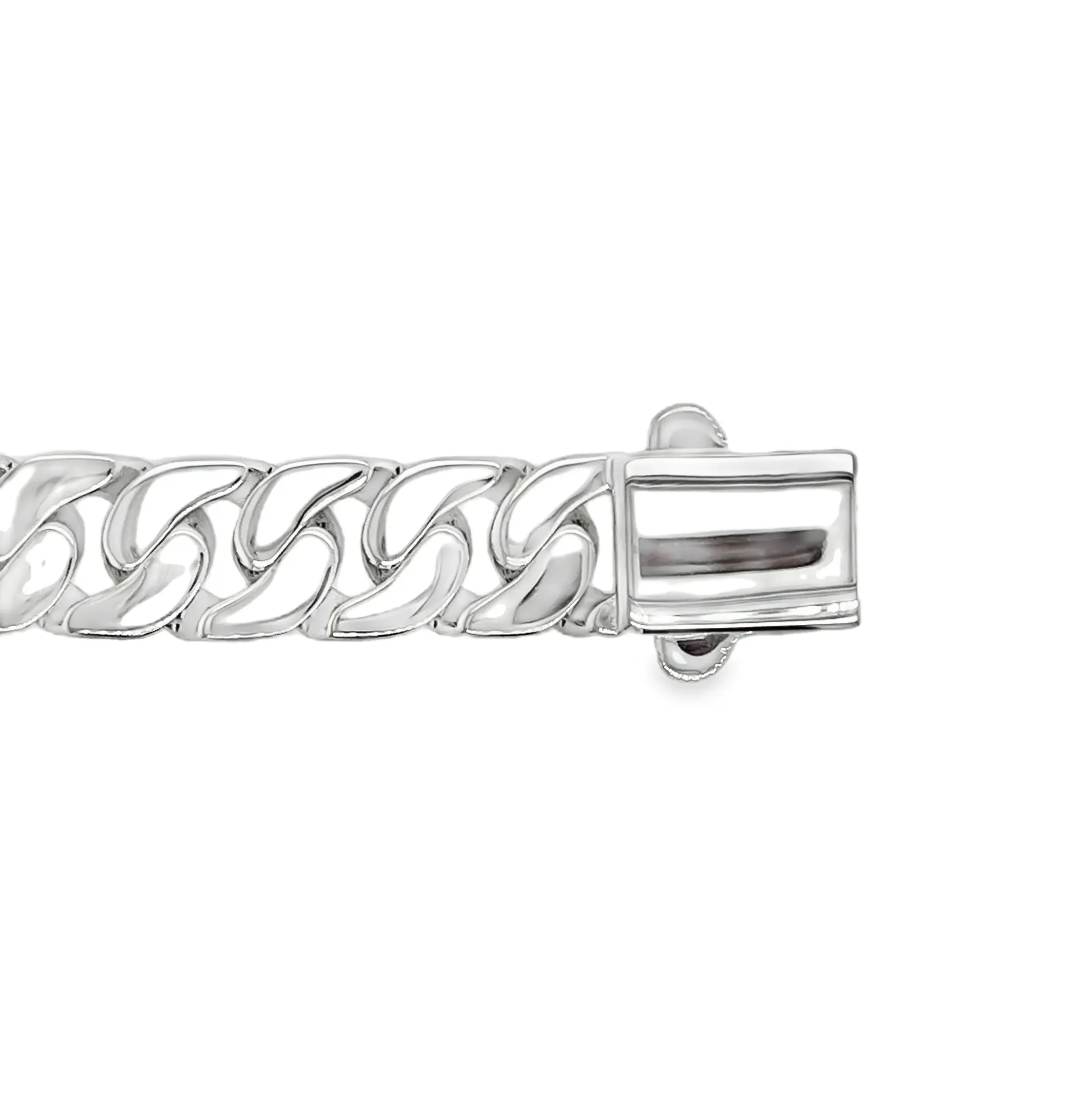[ZA2625-21] Zilveren gepolijste armband 10 mm - 21 cm