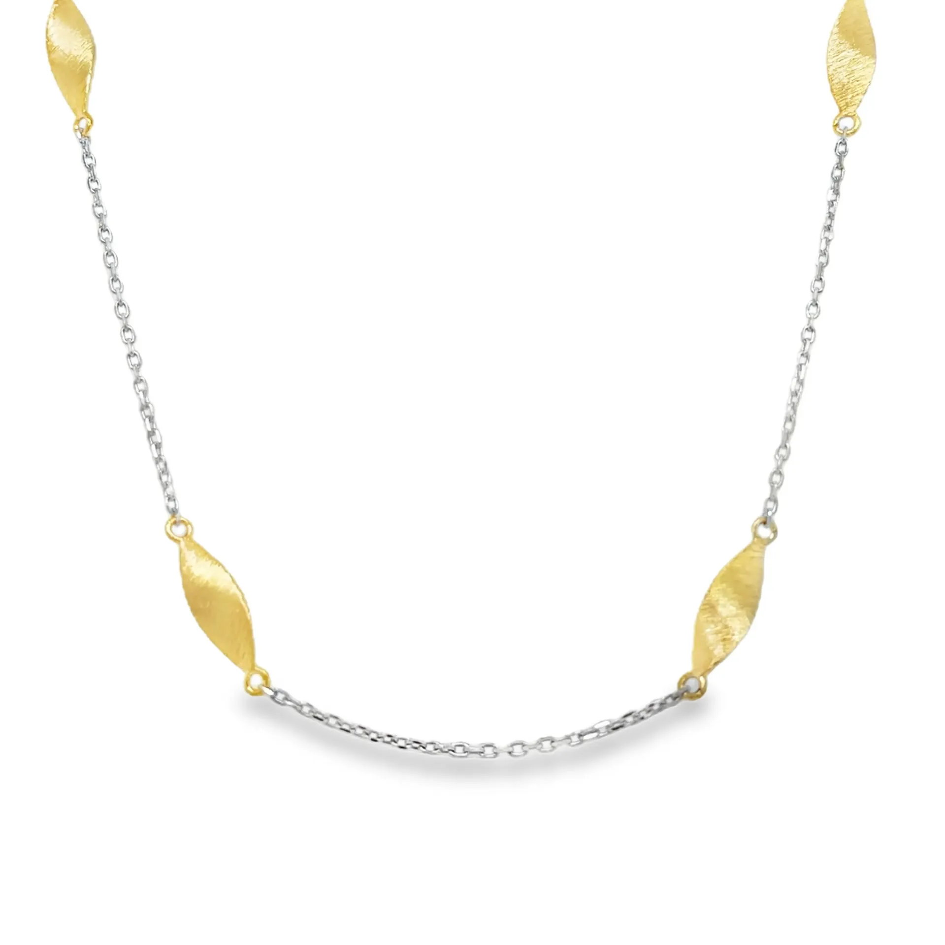 [ZC2626-45] Bicolor gerhodineerd zilveren collier 47 cm