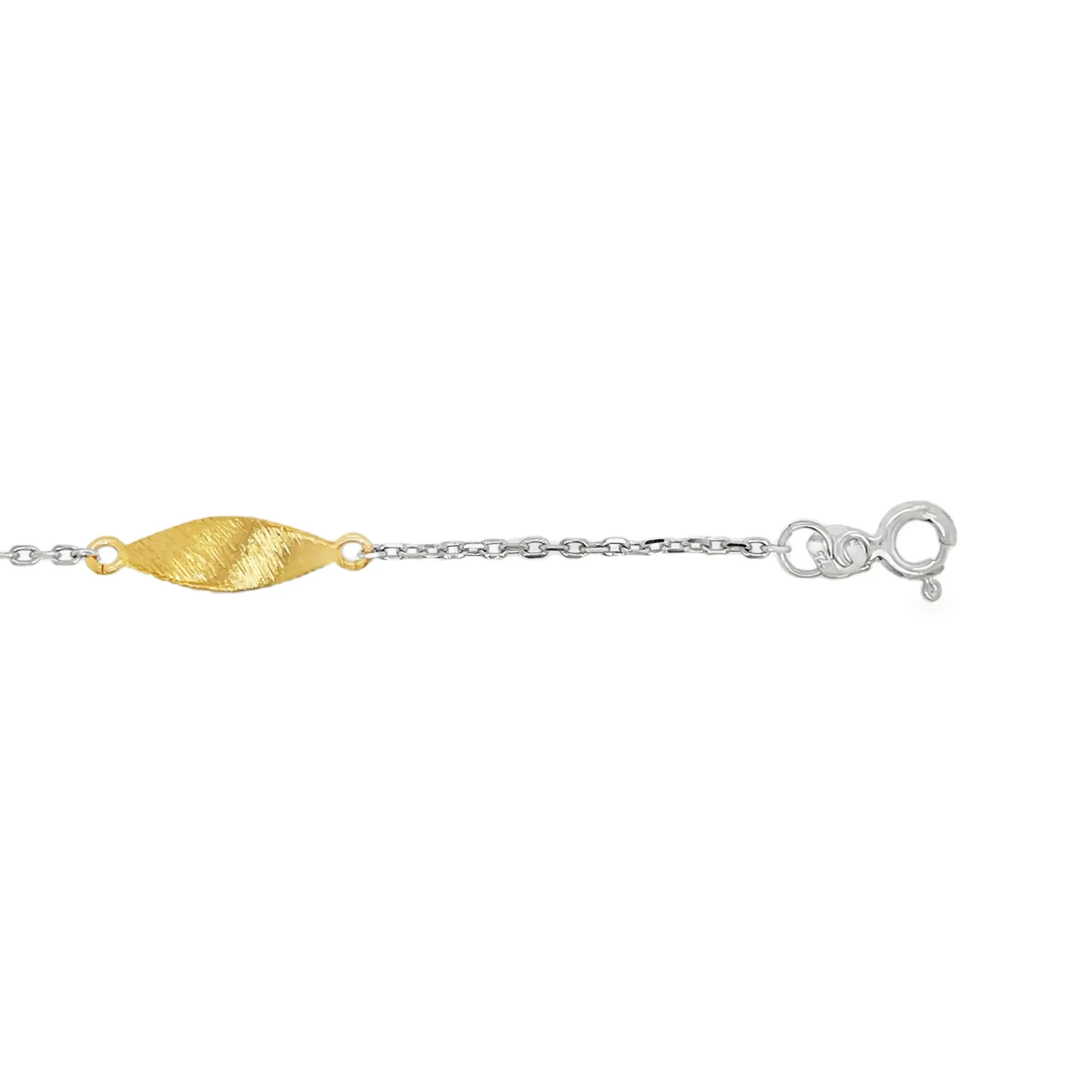 [ZA2626-19] Bicolor gerhodineerd zilveren armband 19 cm