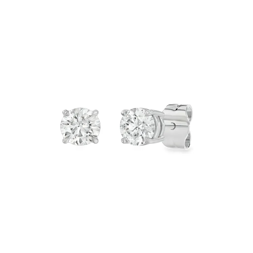 [WOL2462] Witgouden oorstekers met 0,70ct Labgrown diamant