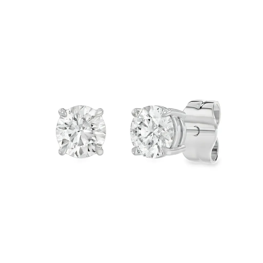 [WOL2435] Witgouden oorstekers met 1,00ct Labgrown diamant