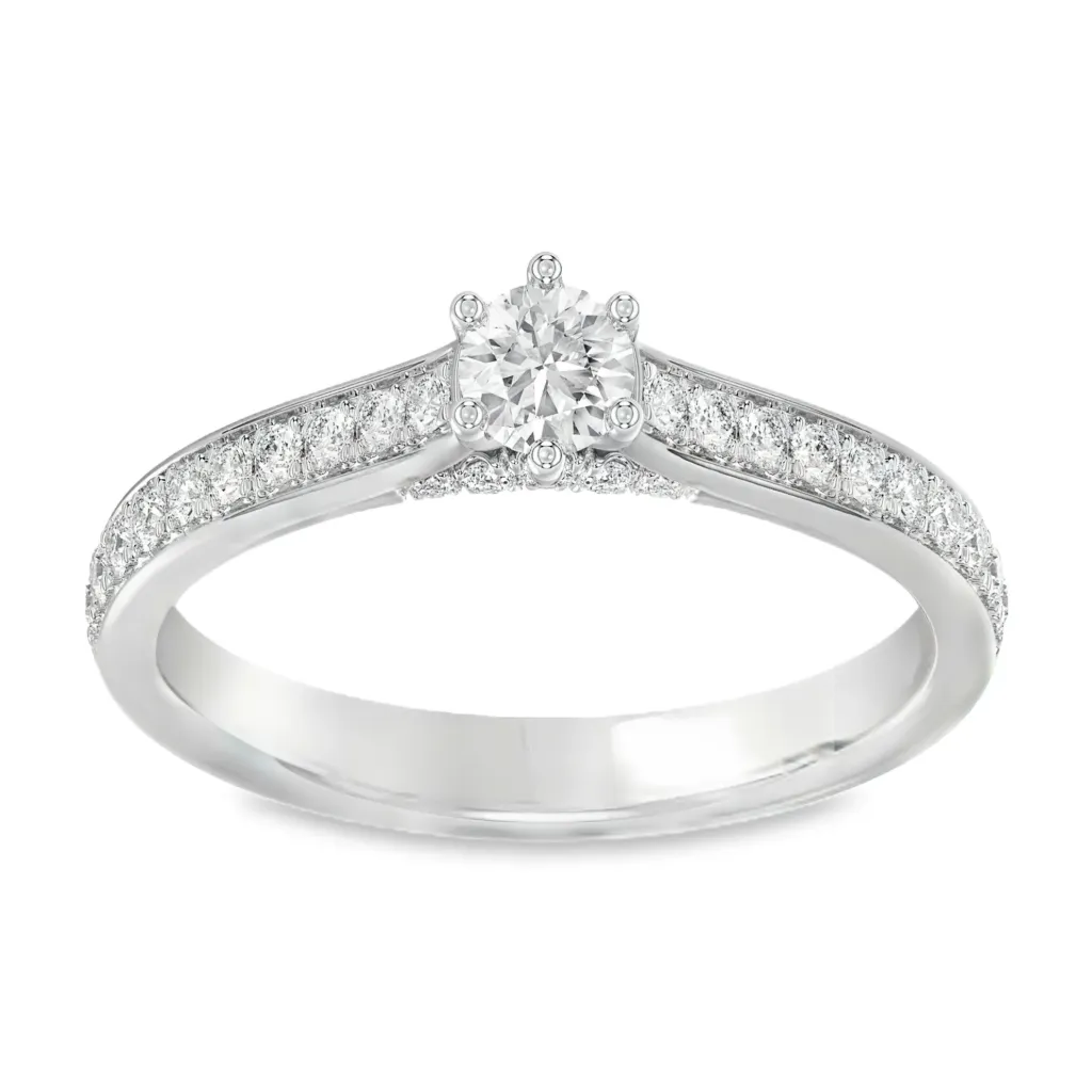 [WRL2470-52] Witgouden ring met 0,50ct Labgrown diamant (16,5 / 52)
