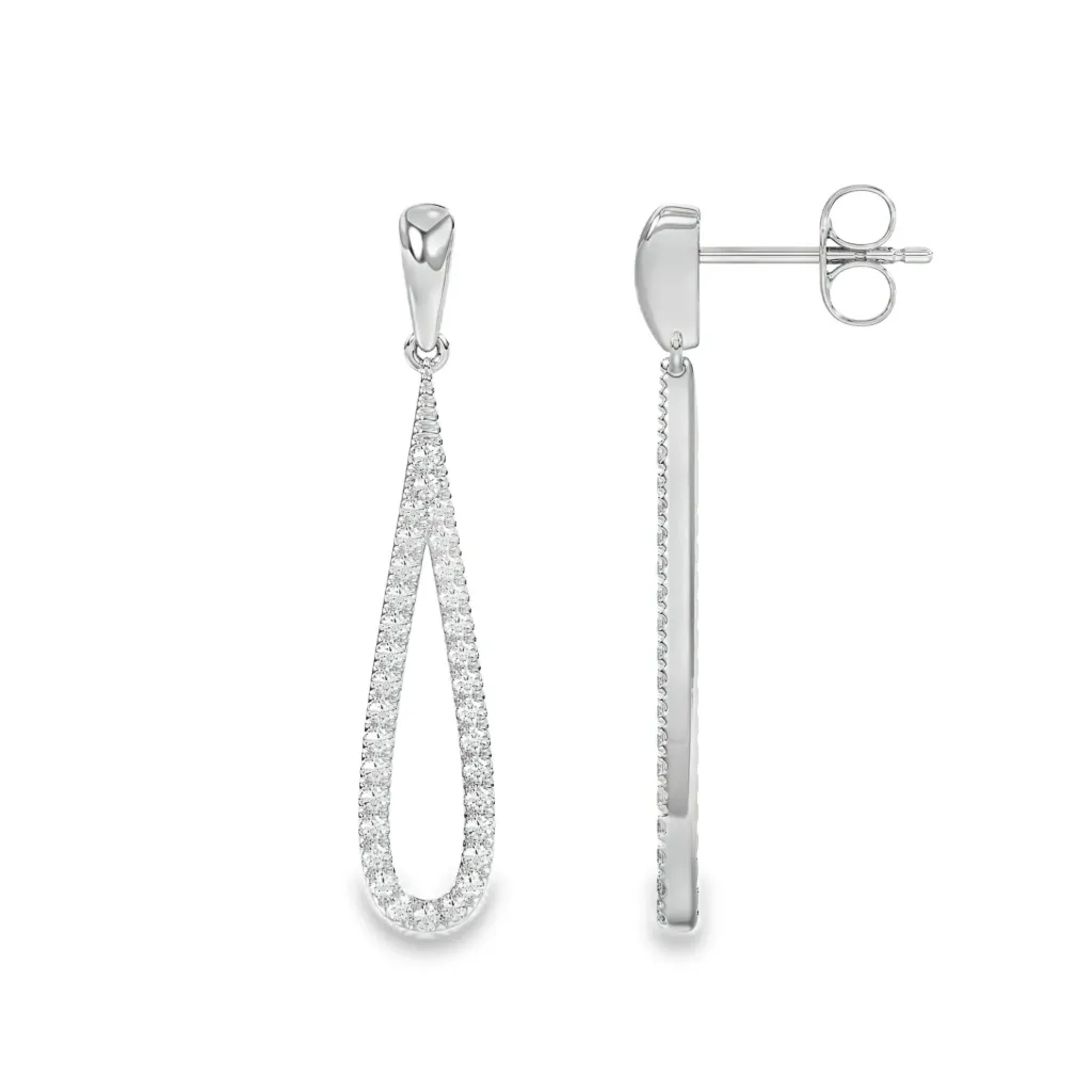 [WOL2460] Witgouden oorhangers met 0,34ct Labgrown diamant
