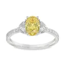 Witgouden ring met gele Labgrown diamant – totaal 1,75ct