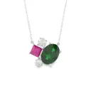 Witgouden collier met 1,70ct gekleurde Labgrown diamant