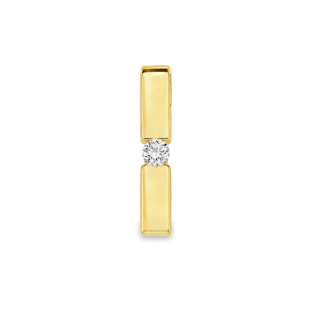 Geelgouden hanger met zirkonia