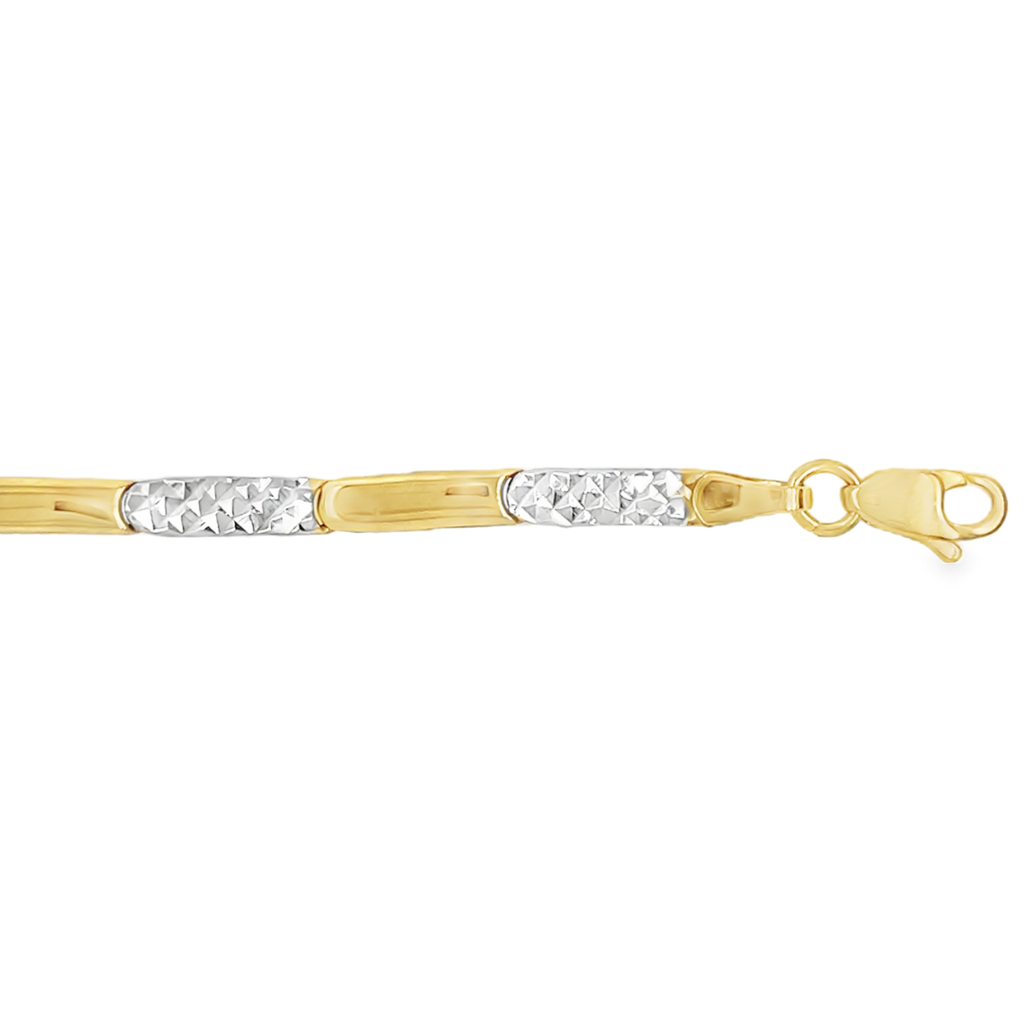 Bicolor gouden armband Fantasie 3,2mm breed