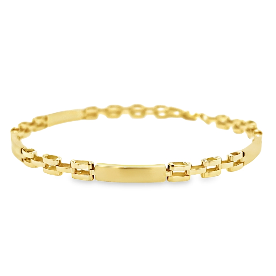 Yellow gold bracelet Fantasy 3.4mm wide
