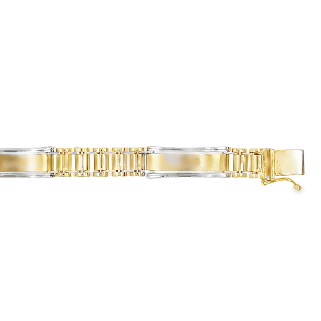 Bicolor gold bracelet Fantasy 7.3mm wide